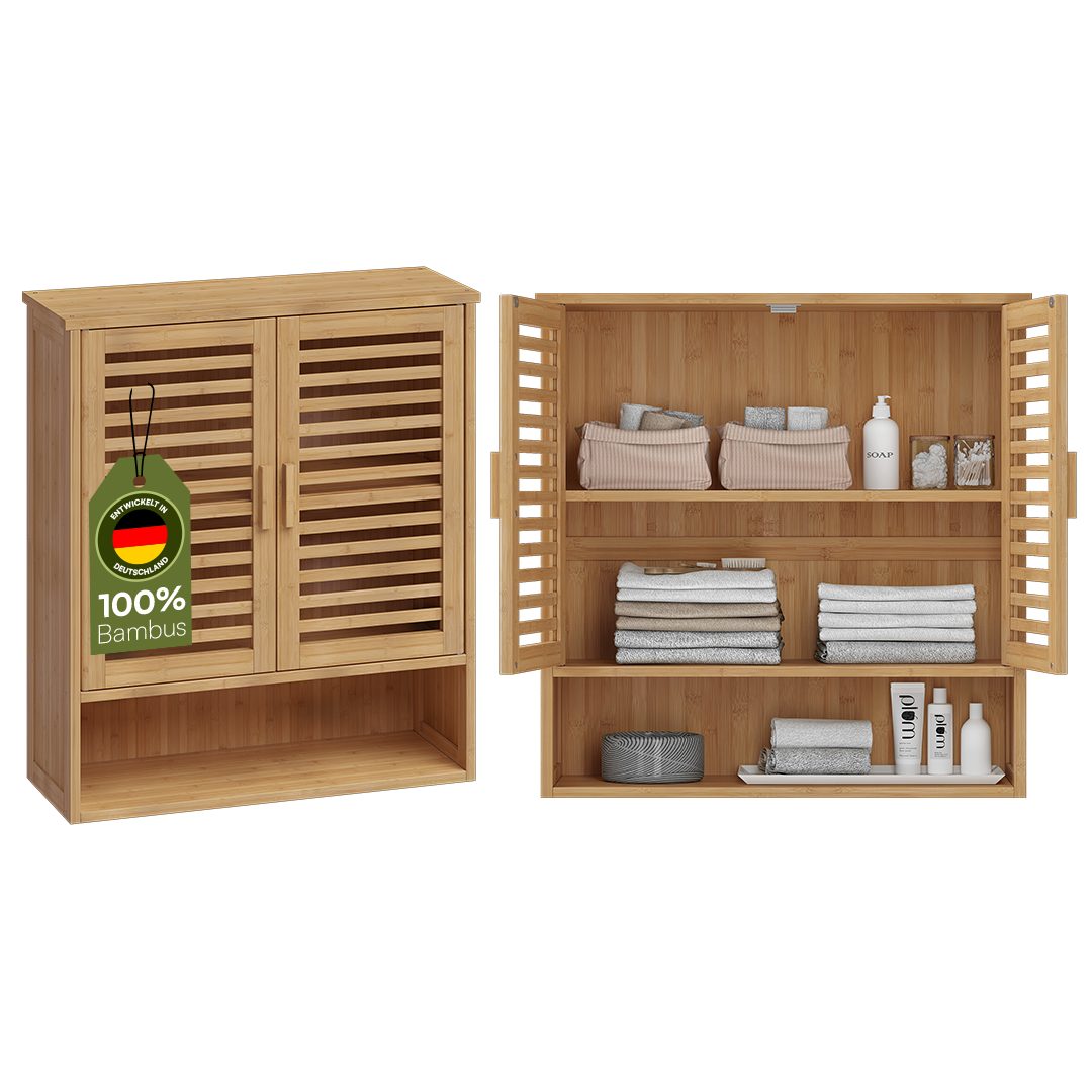 Bellamio Hochschrank Newa (Badezimmer-Hochschrank mit 3 Ablagen und 2 Türen günstig online kaufen