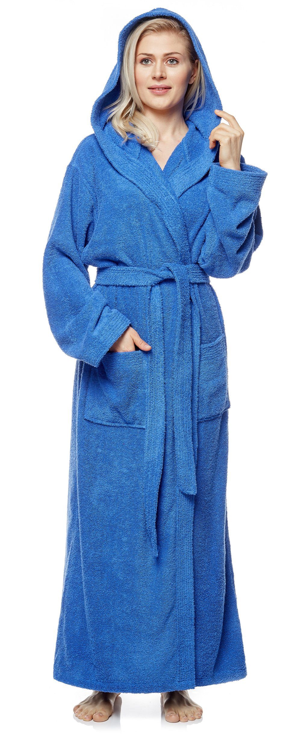 Arus Damenbademantel Pandora, extra lang, mit Kapuze, 100% Baumwolle, für S günstig online kaufen