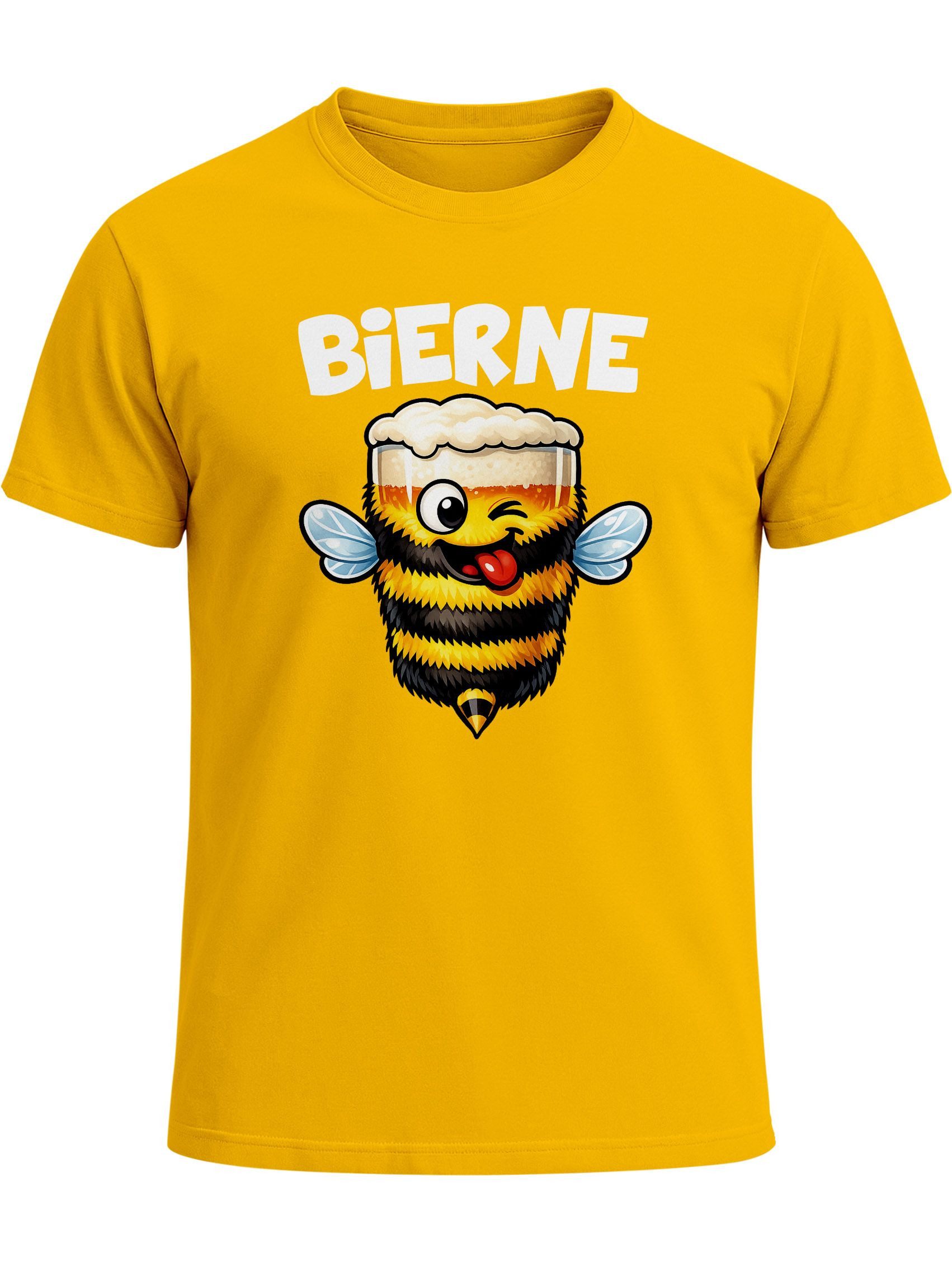 Print-Shirt Herren T-Shirt Fasching Karneval, Bierne Bier, Kostüm-Ersatz