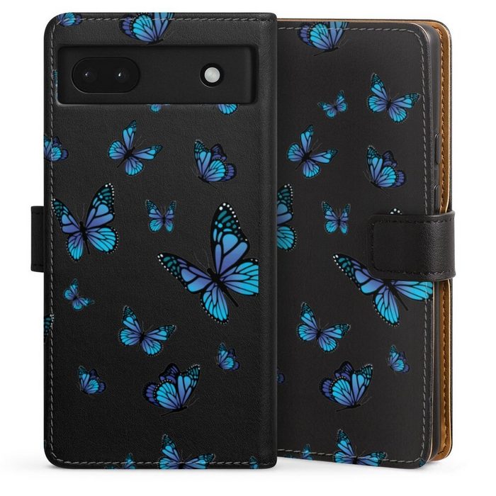 DeinDesign Handyhülle Schmetterling Muster transparent Butterfly Pattern Transparent Google Pixel 6a Hülle Handy Flip Case Wallet Cover Handytasche Leder