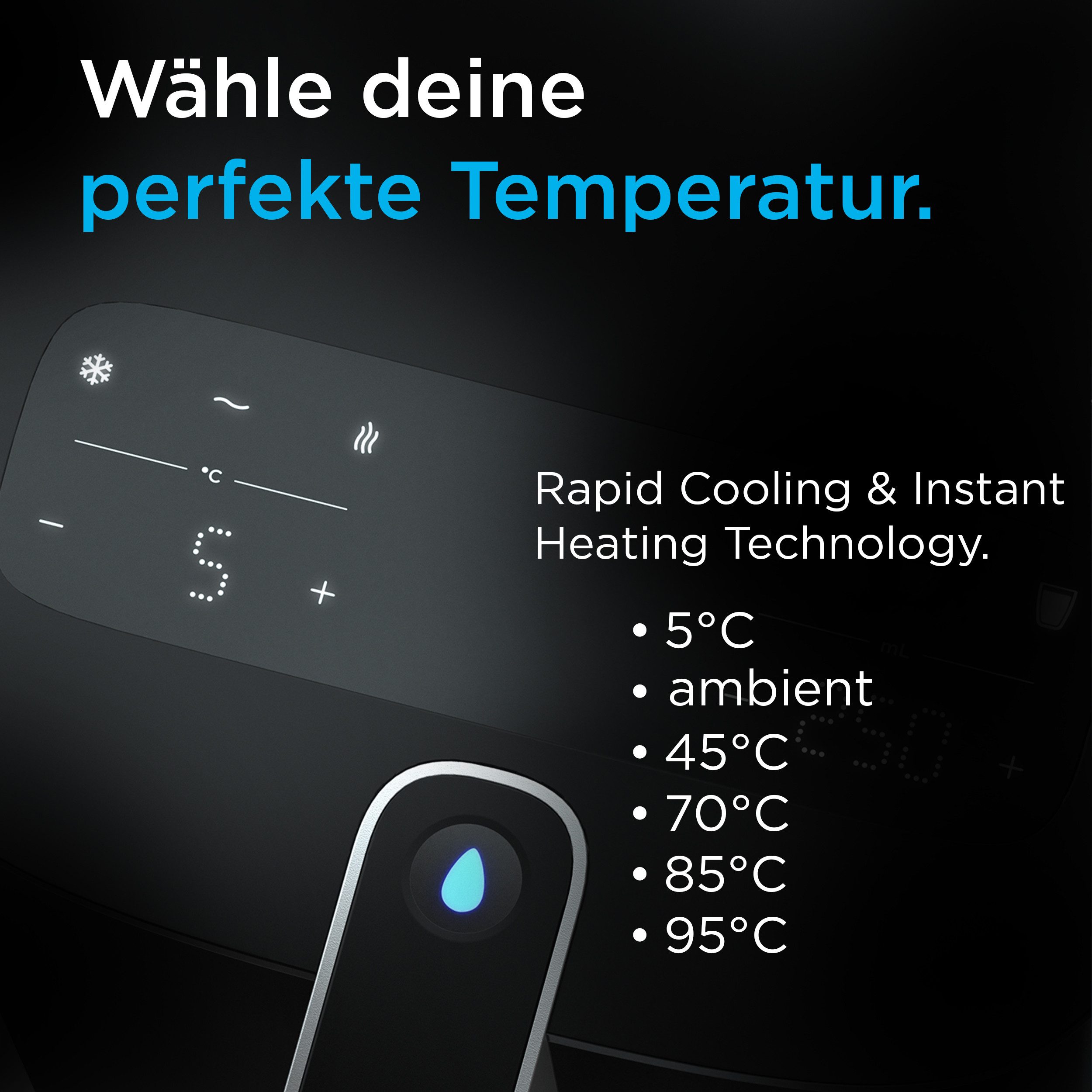 BRITA Heißwasserspender YOURCE Cool Wasserspender für zuhause inkl. UV-C und MAXTRA PRO Filter, 5.3 l, inkl. Wasser-Kühler, Tassen- & Temperatureinstellung