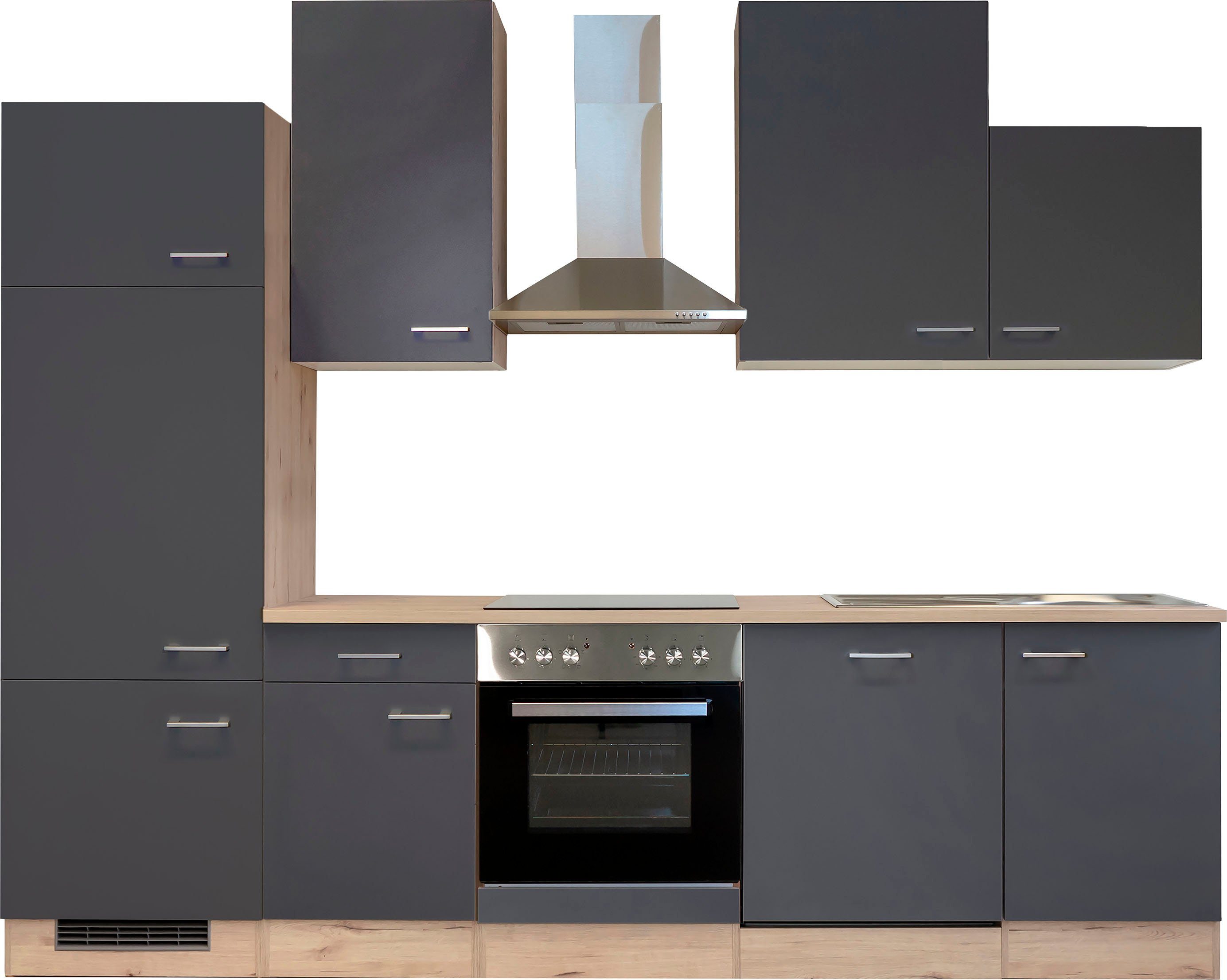 Flex-Well Küchenzeile Morena, mit E-Geräten, Gesamtbreite 280 cm