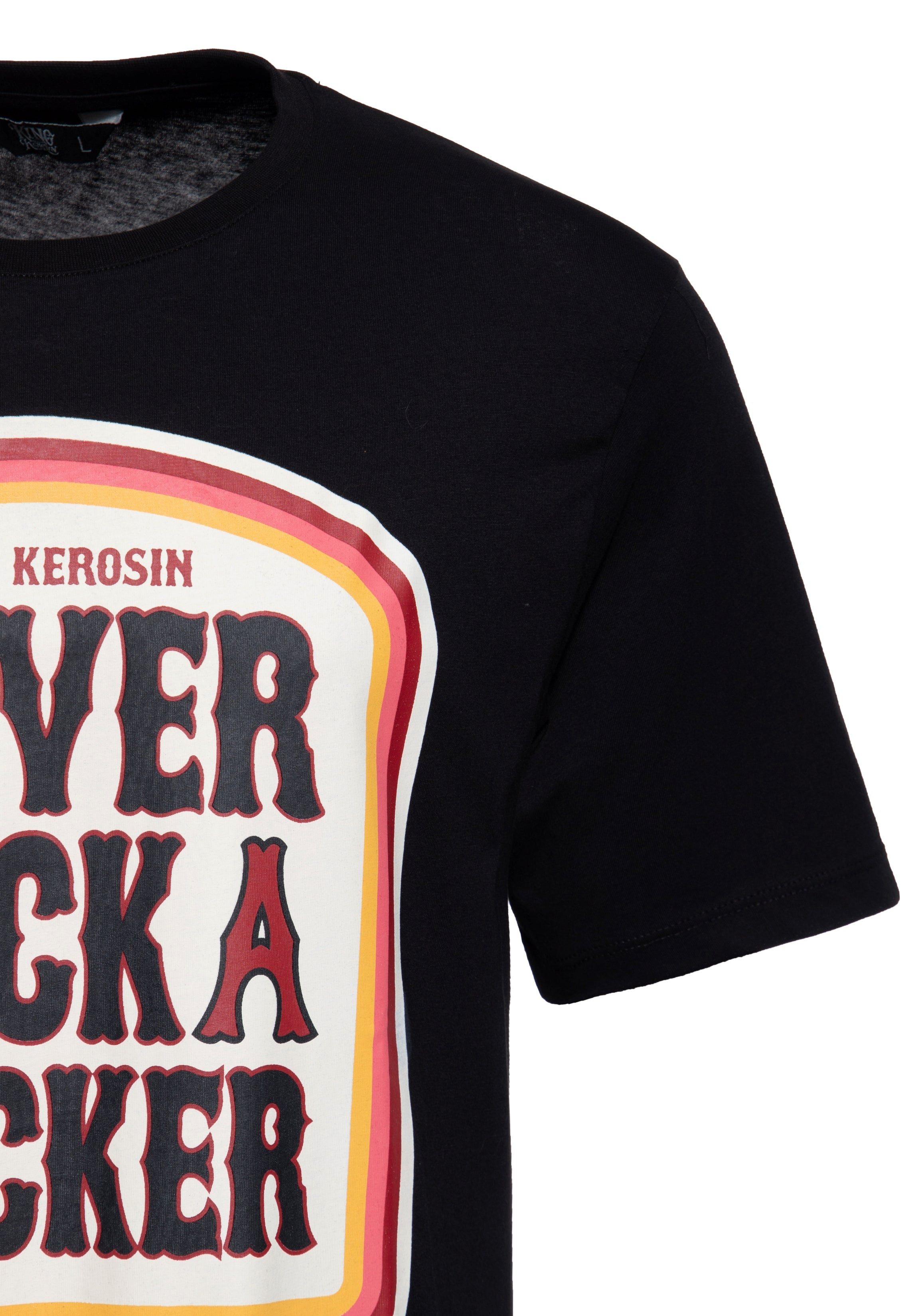 King Kerosin Print-Shirt King Kerosin T-Shirt «Never Fuck A Fucker» in Schwarz