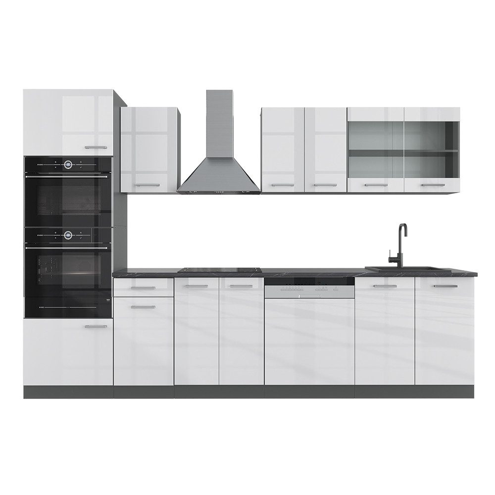 Vicco Küchenzeile R-Line, Weiß Hochglanz/Anthrazit, Ohne günstig online kaufen
