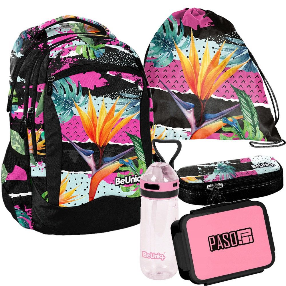 PASO Schulrucksack (Schulset, 5-tlg), BeUniq Mega Set 5-teilig