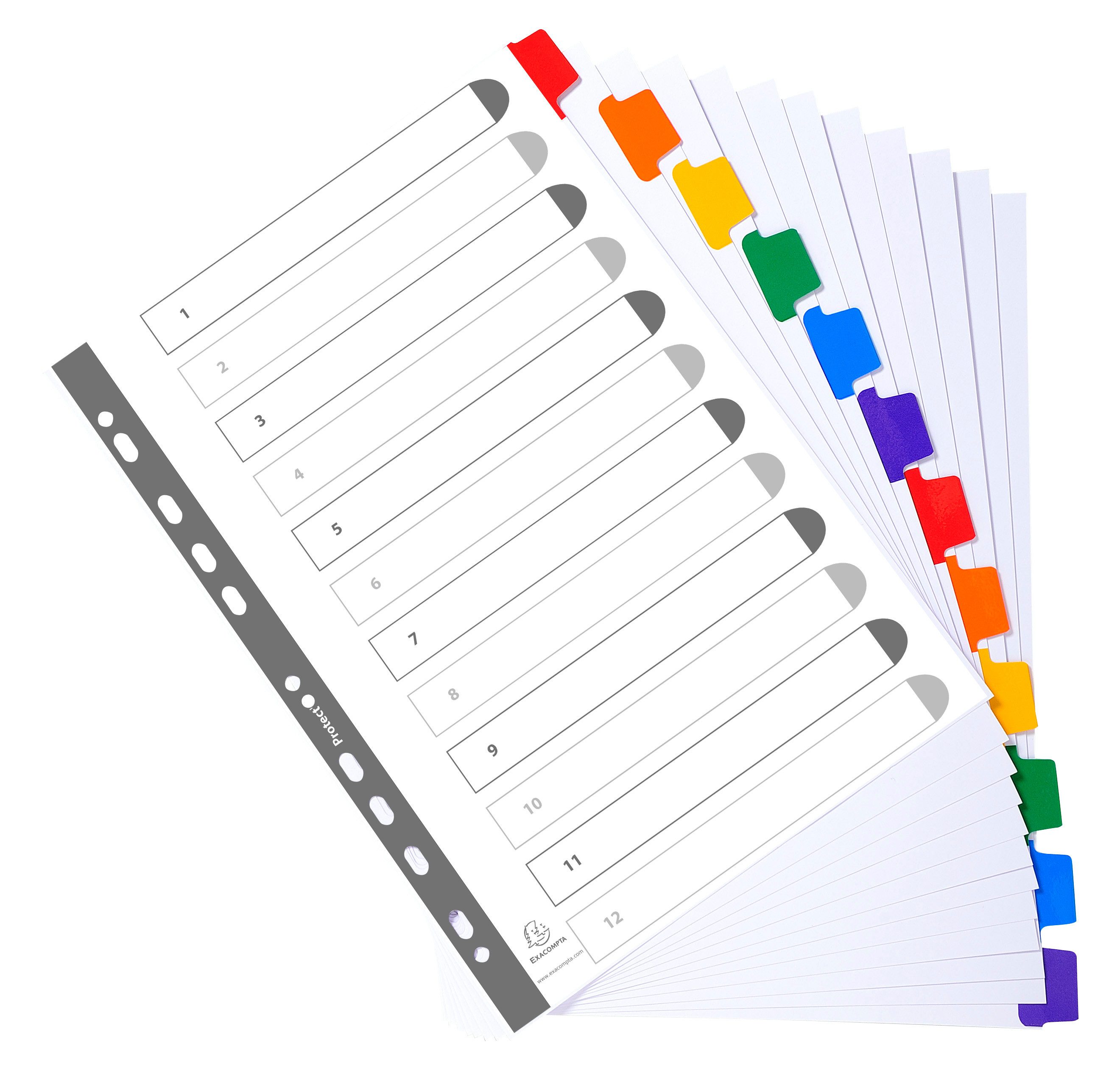 EXACOMPTA Aktenordner Exacompta Register A4 Kart ws Farb.Tabs 12tlg