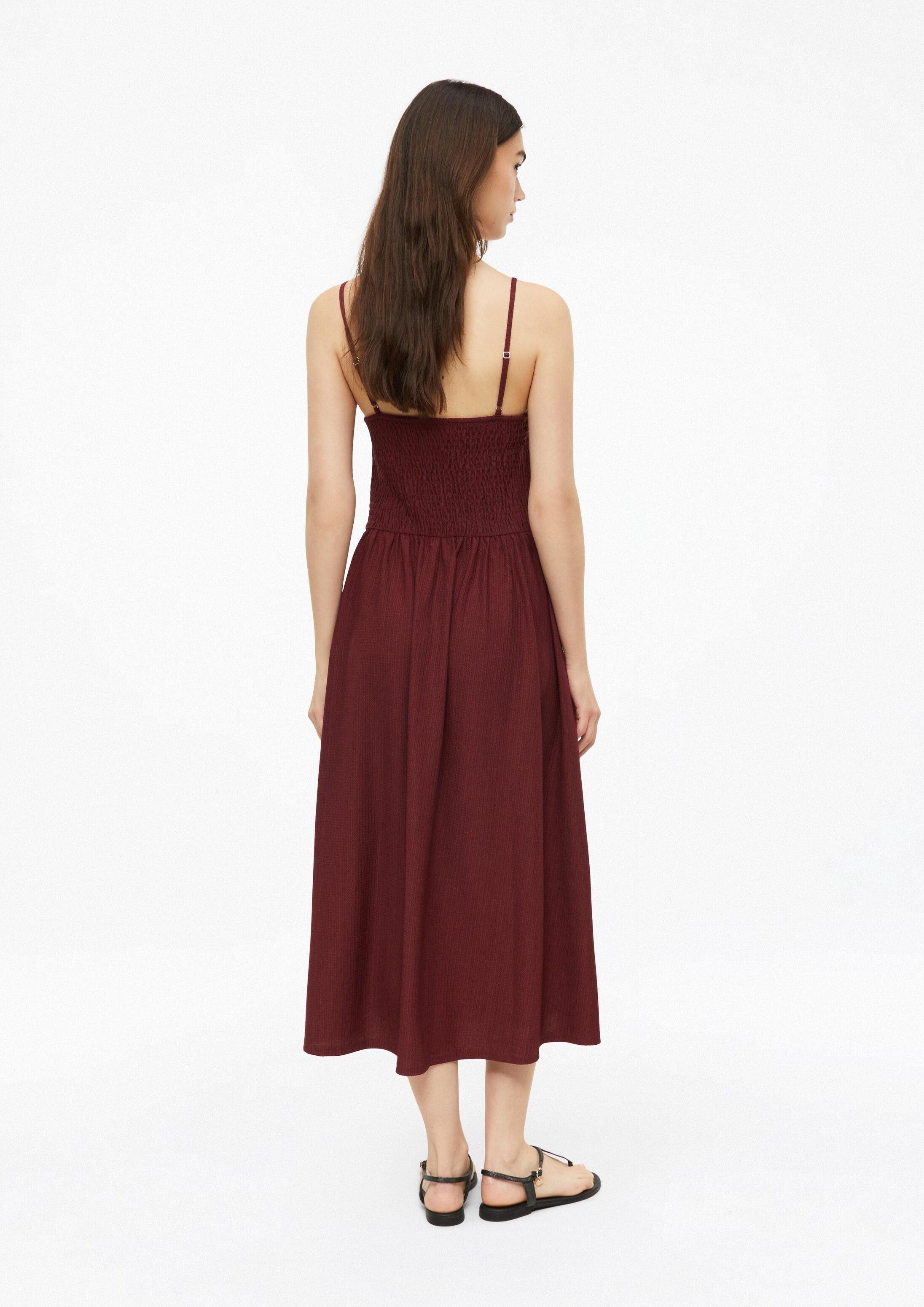 s.Oliver Midikleid Kleid Spaghettiträgerkleid mit Smok-Detail