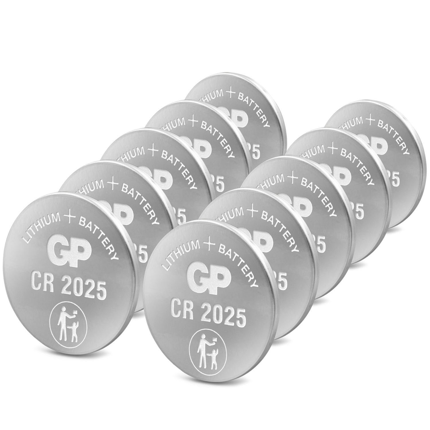 GP Batteries CR2025 GP Lithium Knopfzelle 3V, 5 Stück Batterie, (3 Volt V)