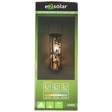 EZ SOLAR LED Gartenleuchte LED Solar Metall Deko Tischleuchte mit 5 warmweißen LED, inklusive Ak