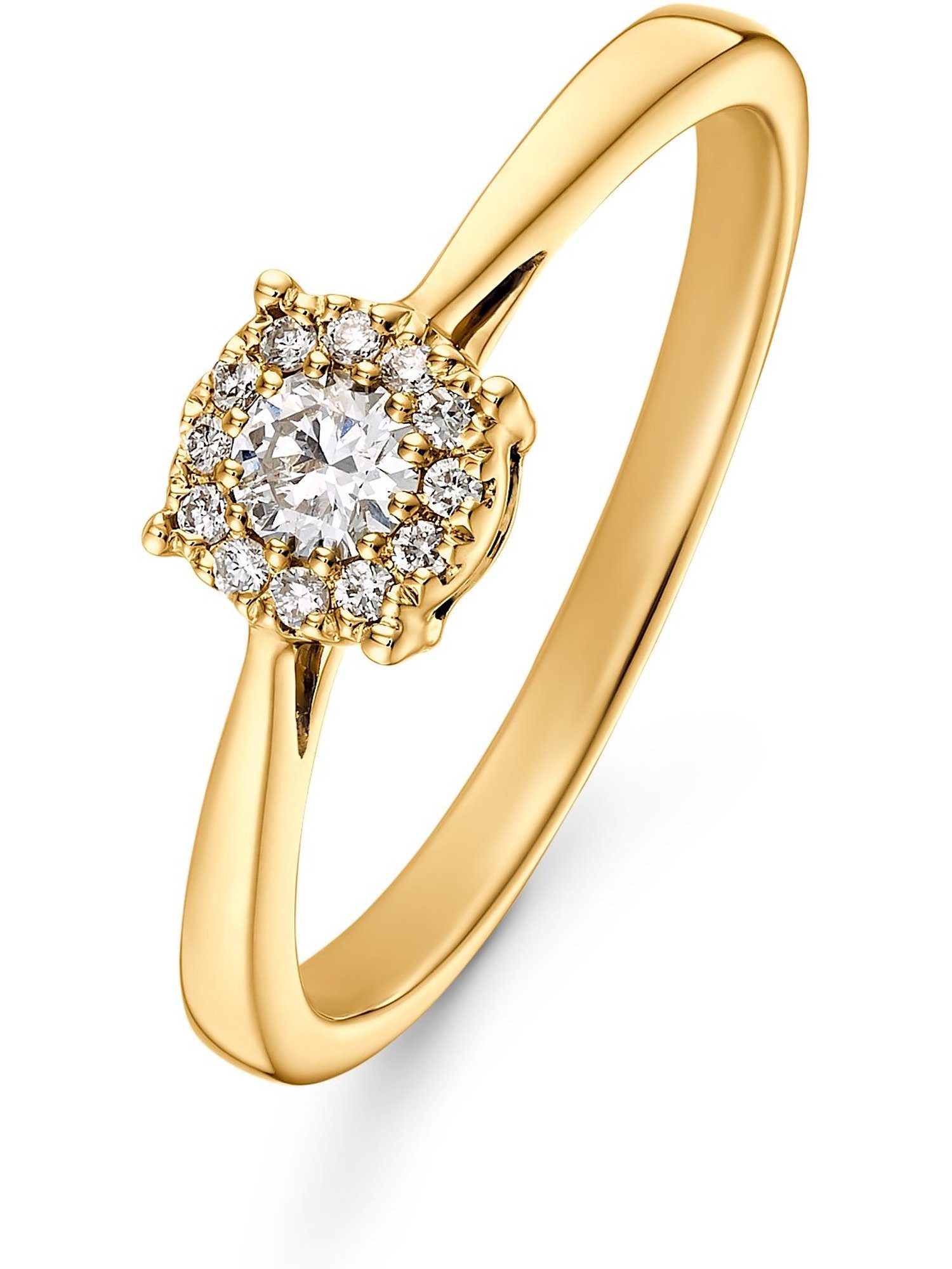 CHRIST Diamantring CHRIST Damen-Damenring 585er Gelbgold 13 Diamant