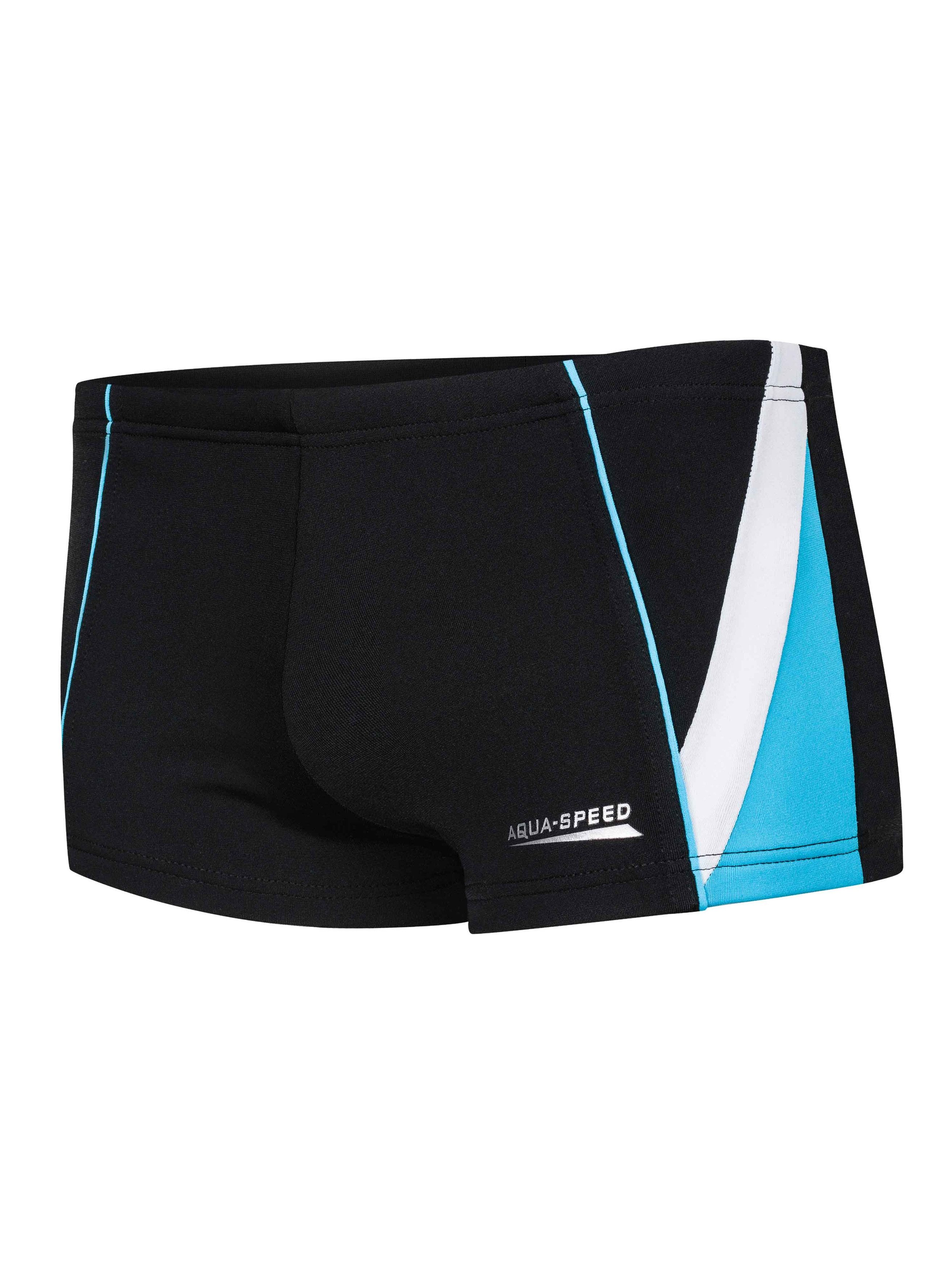 Aqua Speed Badehose Jungen Schwimmhose 158 Schwarz/Blau/Weiß Recycelt & robust (Perfekte Schwimmhose für Jungen – elastisch, bequem & schnelltrocknend) Hochwertiges Recycling-Material – elastisch, langlebig & weich