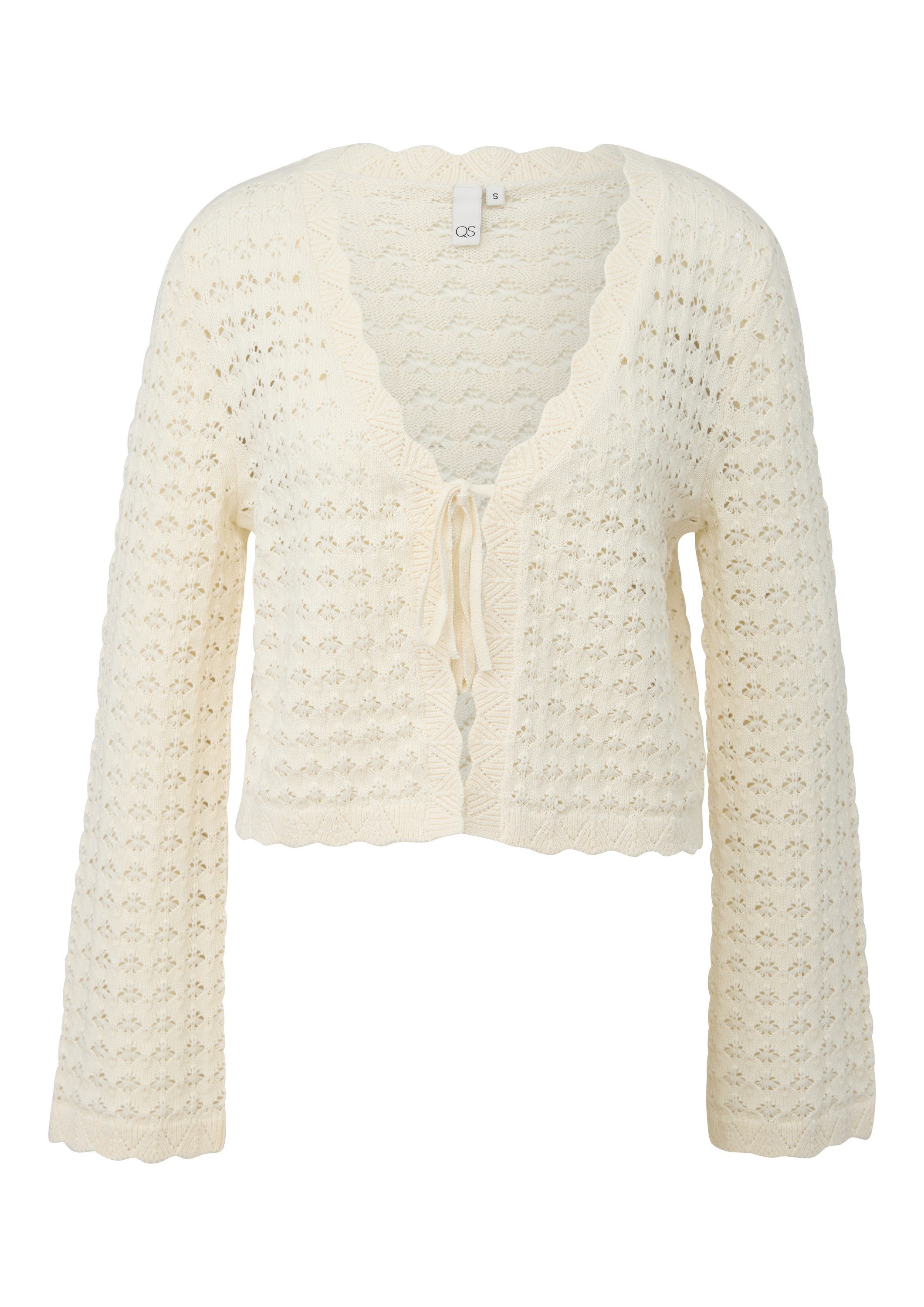 QS Cardigan Strickjacke Strickjacke mit Ajourmuster günstig online kaufen