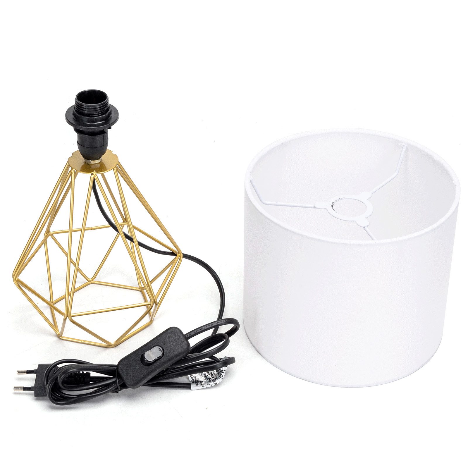 Aigostar Schreibtischlampe Tischlampe mit Weißem Stoff-Schirm und Metallfuß günstig online kaufen