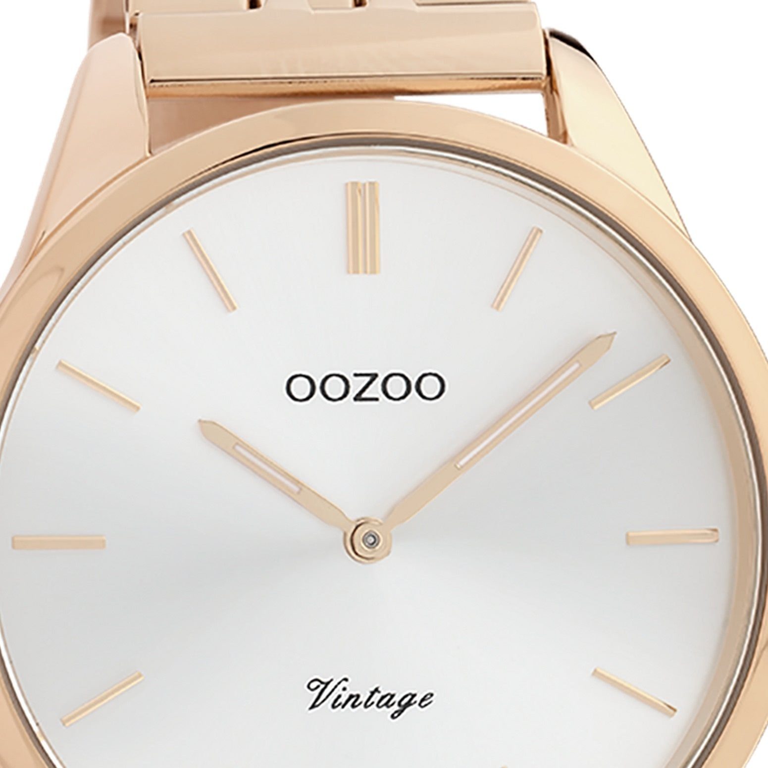 OOZOO Quarzuhr Oozoo Damen Armbanduhr Timepieces Analog, Damenuhr rund,  mittel (ca. 38mm) Metallarmband, Fashion-Style, Indizes: stripes