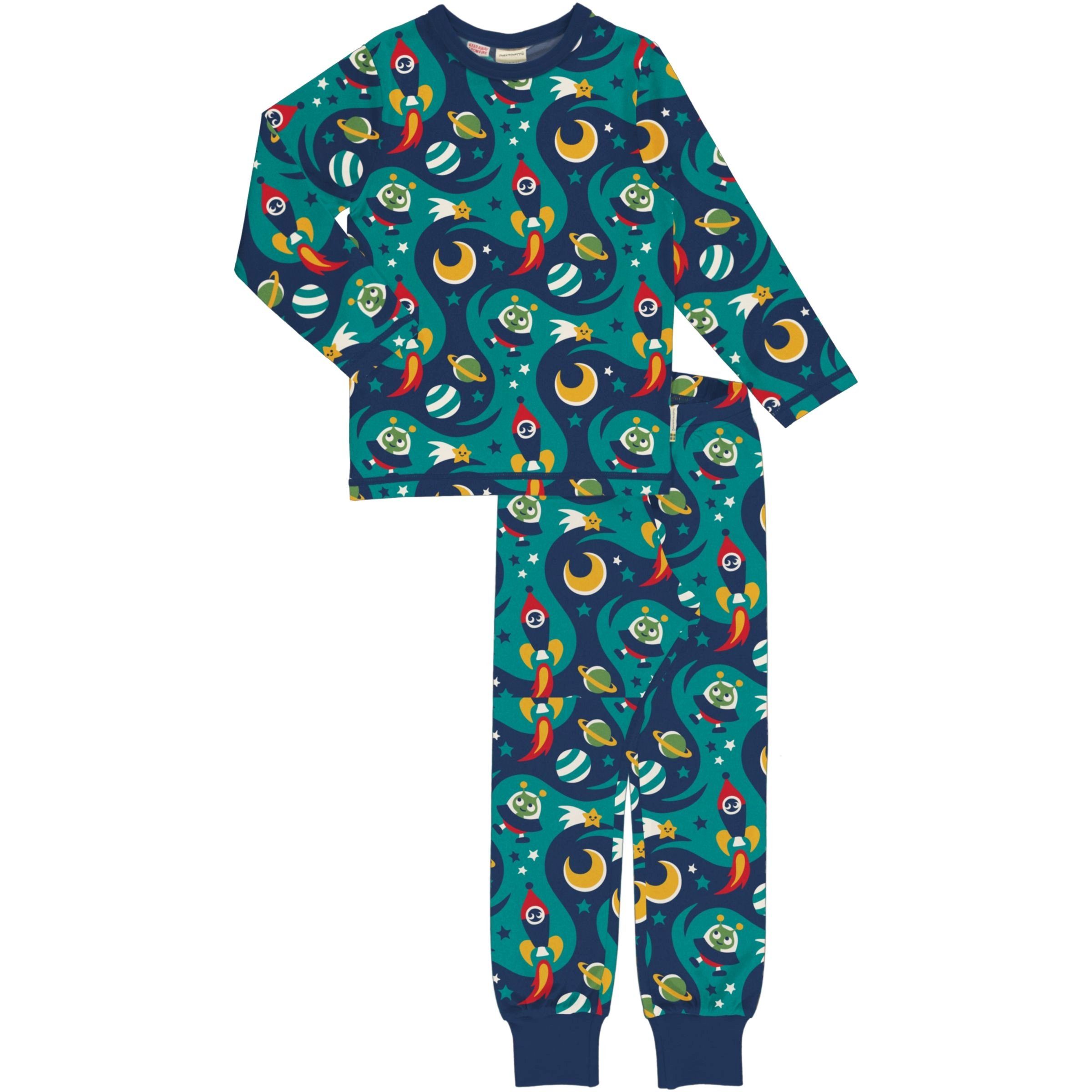 Maxomorra Pyjama »Maxomorra Pyjama Set Weltraum Kinder Schlafanzug« Kinder  Schlafanzug,Weltraum,Blau,Langarm,Set,Rakete online kaufen | OTTO