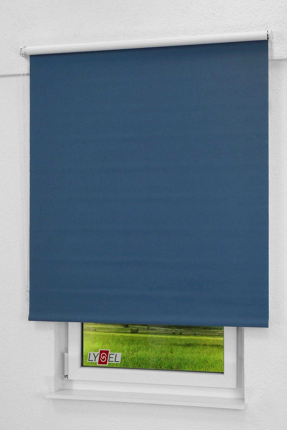 190x43cm Verdunklungsrollo abdunkelnd, Qualitätsrollo violettblau LYSEL®, abdunkelnd, HxB