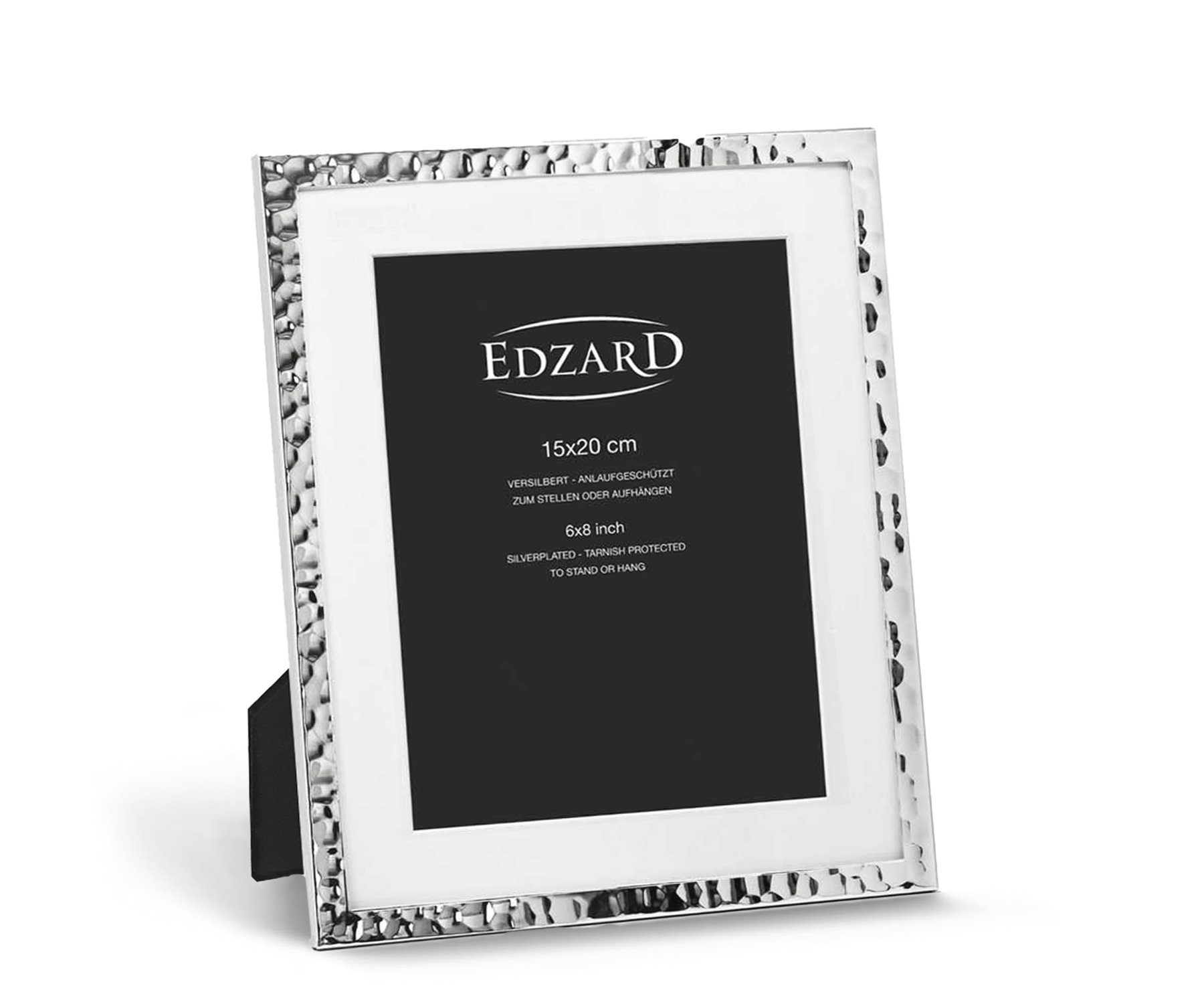 EDZARD Bilderrahmen Fano, versilbert und anlaufgeschützt, für 15x20 cm Bilder – Fotorahmen