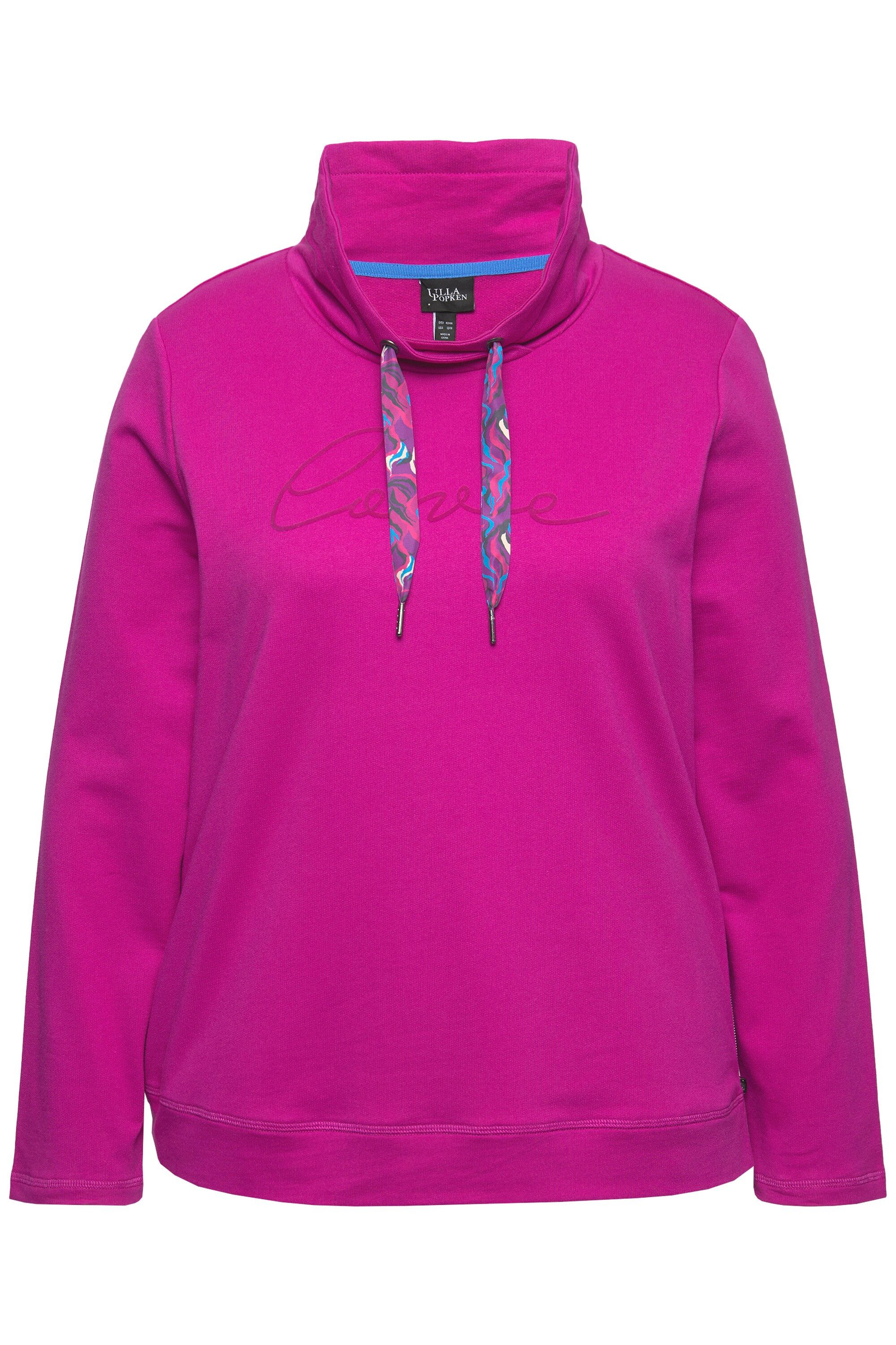 Ulla Popken Sweatshirt Sweatshirt Stehkragen Saum-Zipper günstig online kaufen