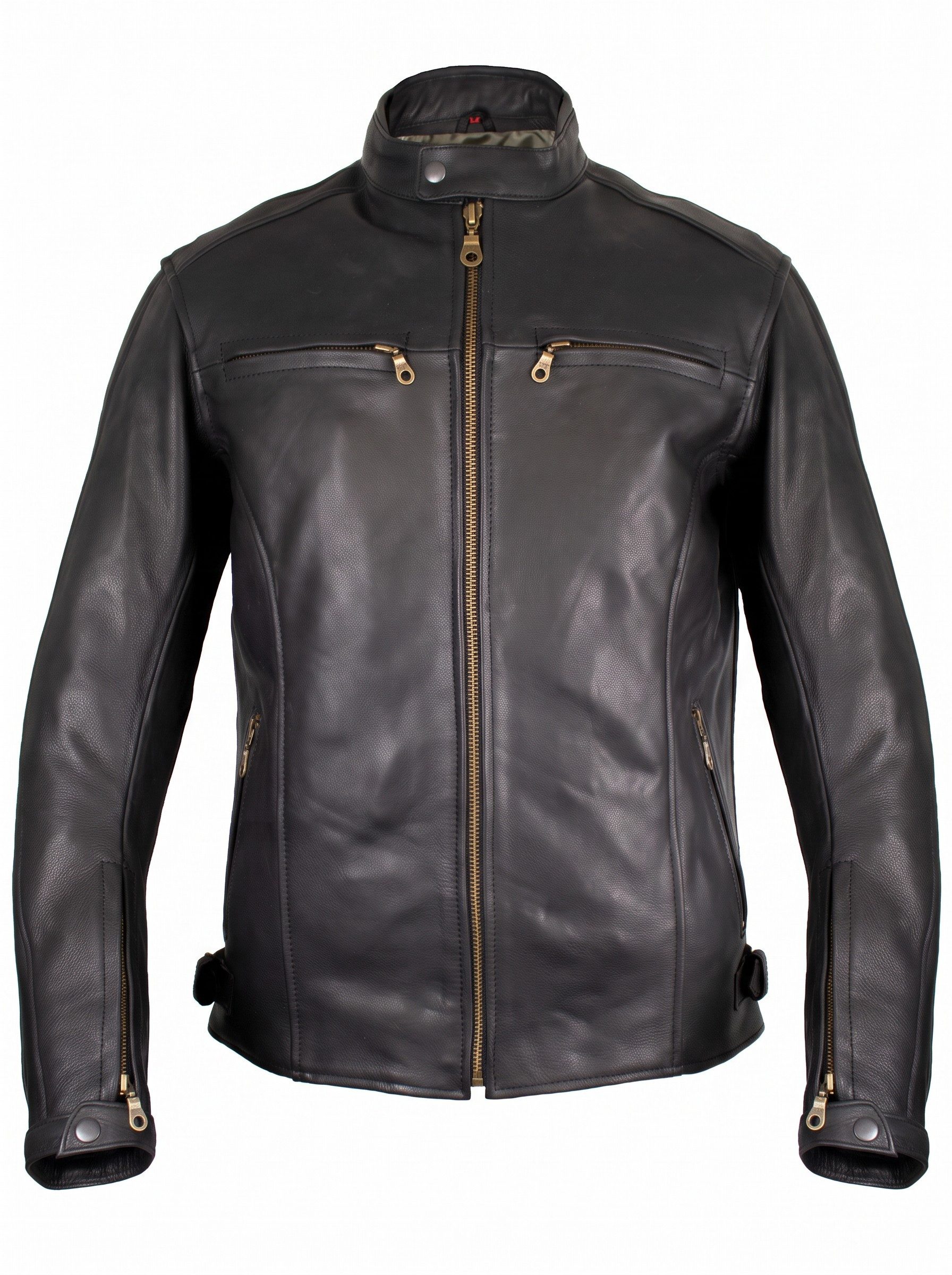MDM Lederjacke Herren Motorrad Lederjacke aus Rindsleder mit Protektoren Motorrad Leder Jacke – Bild 4 von 5