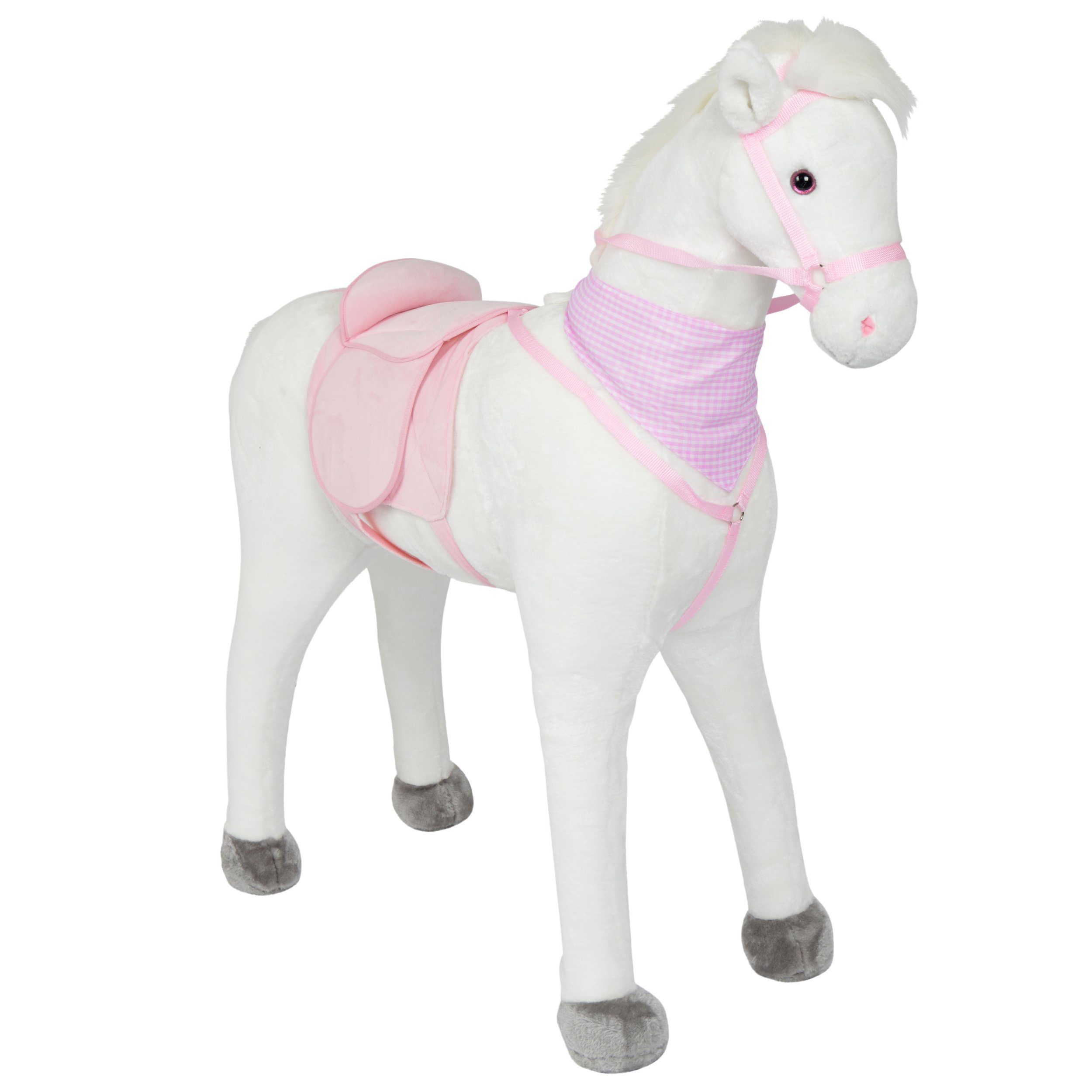 Pink Papaya Stehpferd Spielpferd für Kinder zum Reiten 105 cm, Pferd zum Reiten für Kinder