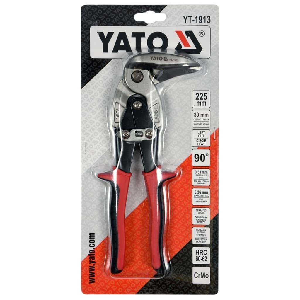 Yato Vertikal-Blechschere Zangenset Rot Links 225 mm