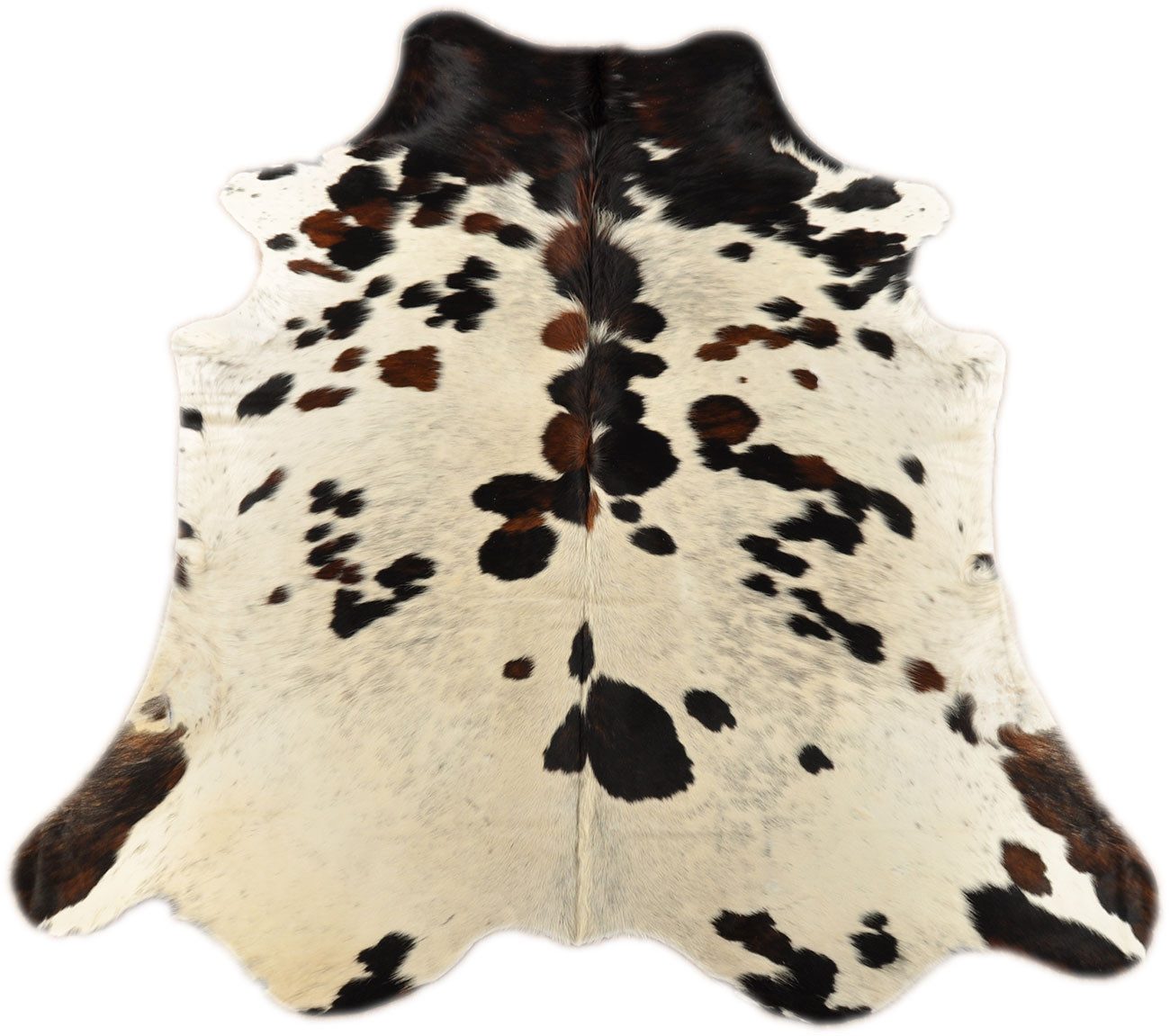 KUHFELL online & NOMAD Fellteppich KUHFELL RINDER FELL TEPPICH 220 x 200 cm BRAUN WEIß TRICOLOR