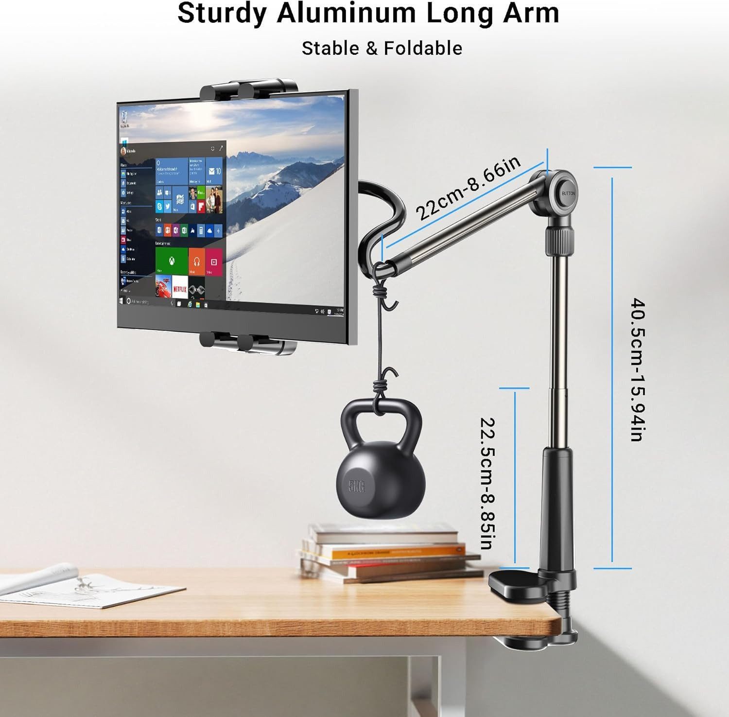ibettertec Handy-Halterung Flexibler Gelenkarm-Handyhalter für Schreibtisch & Bet -360° drehbar, (bis 10.5 Zoll, verstellbar & stabil - Universell kompatibel mi – Bild 5 von 5