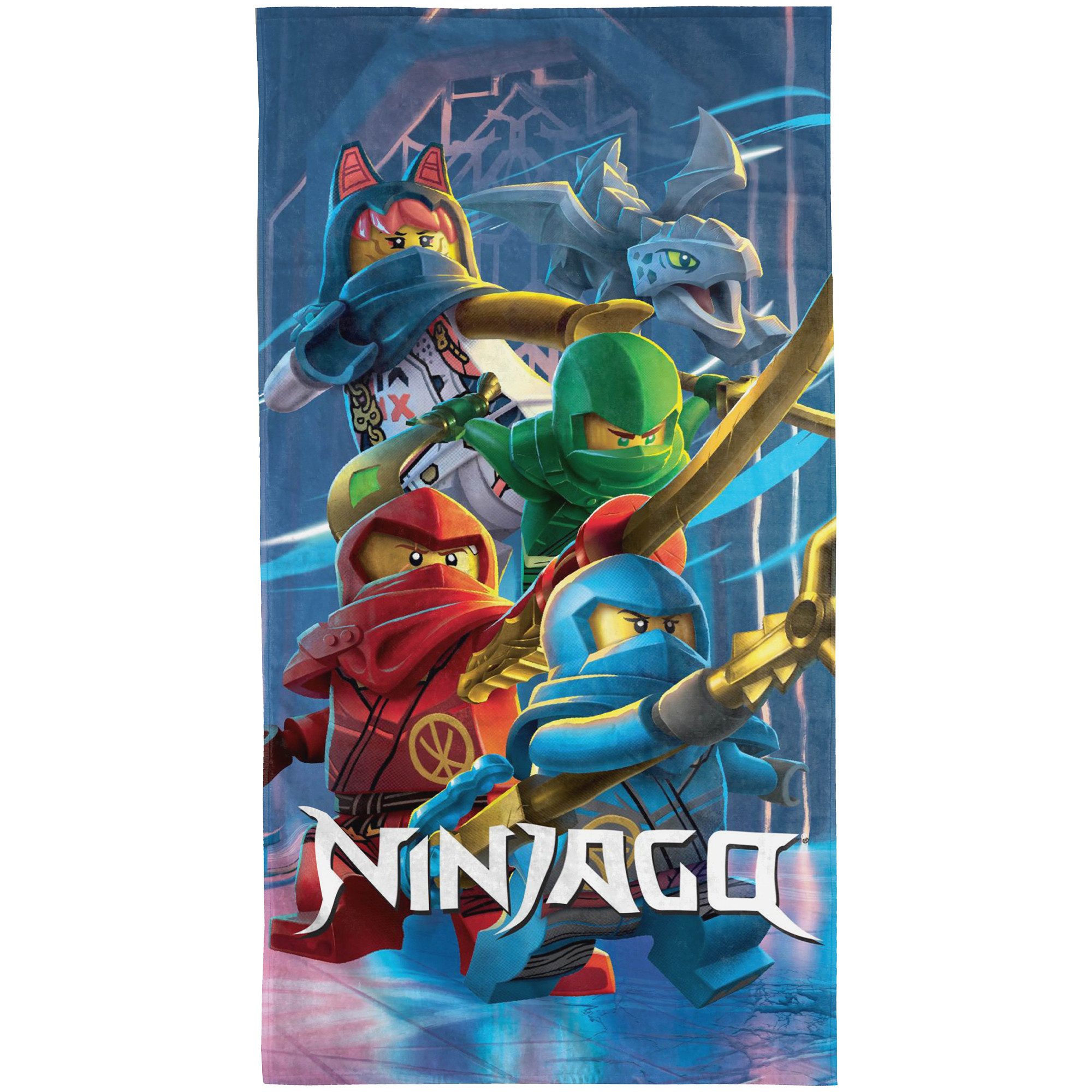 BERONAGE Strandtuch LEGO Ninjago Badetuch Legacy of the Masters 75x150 cm Strandtuch, Baumwolle (1-St), Frottee in Velours-Qualität
