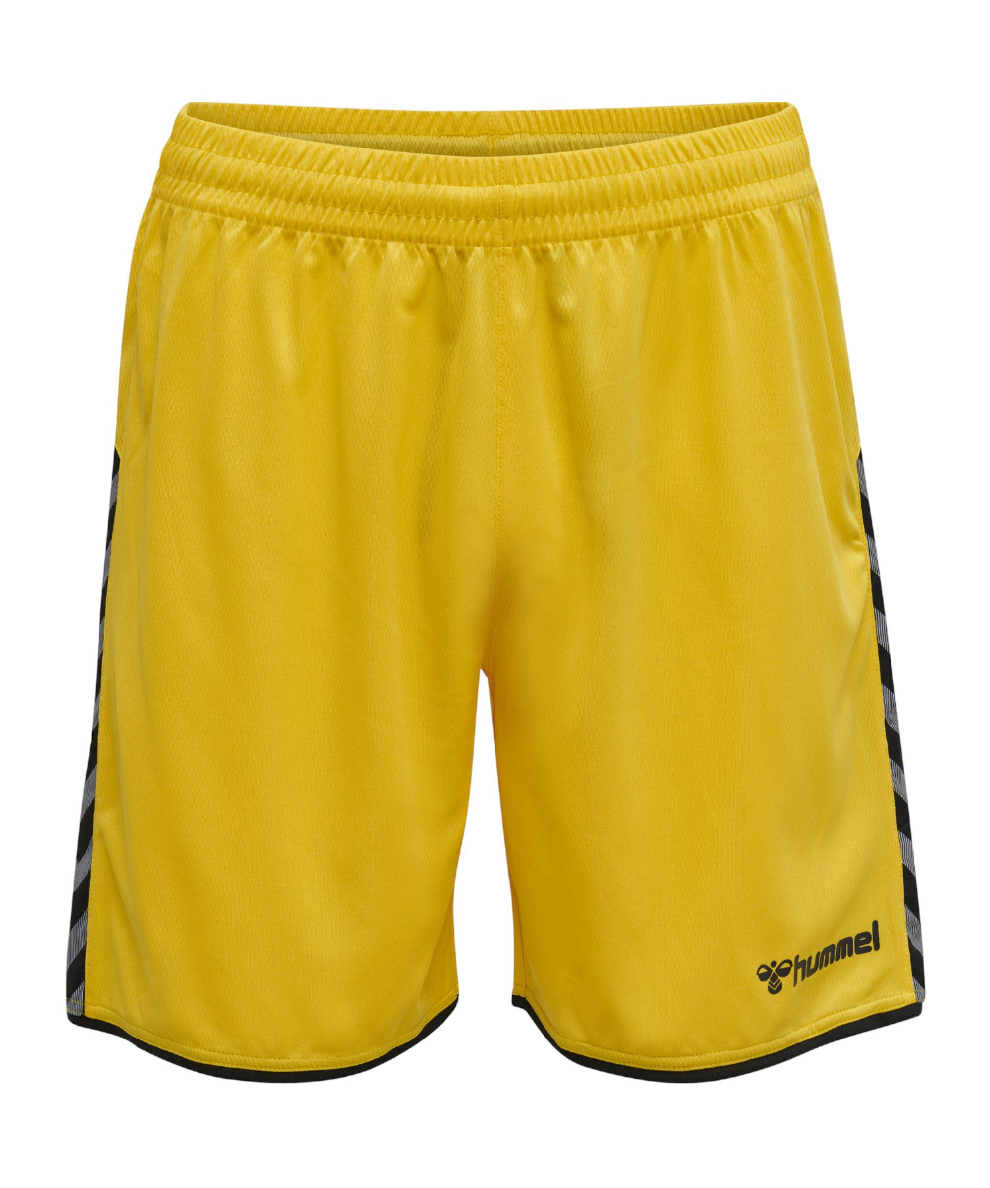 hummel Sporthose Authentic Poly Short gelbschwarz | Shorts