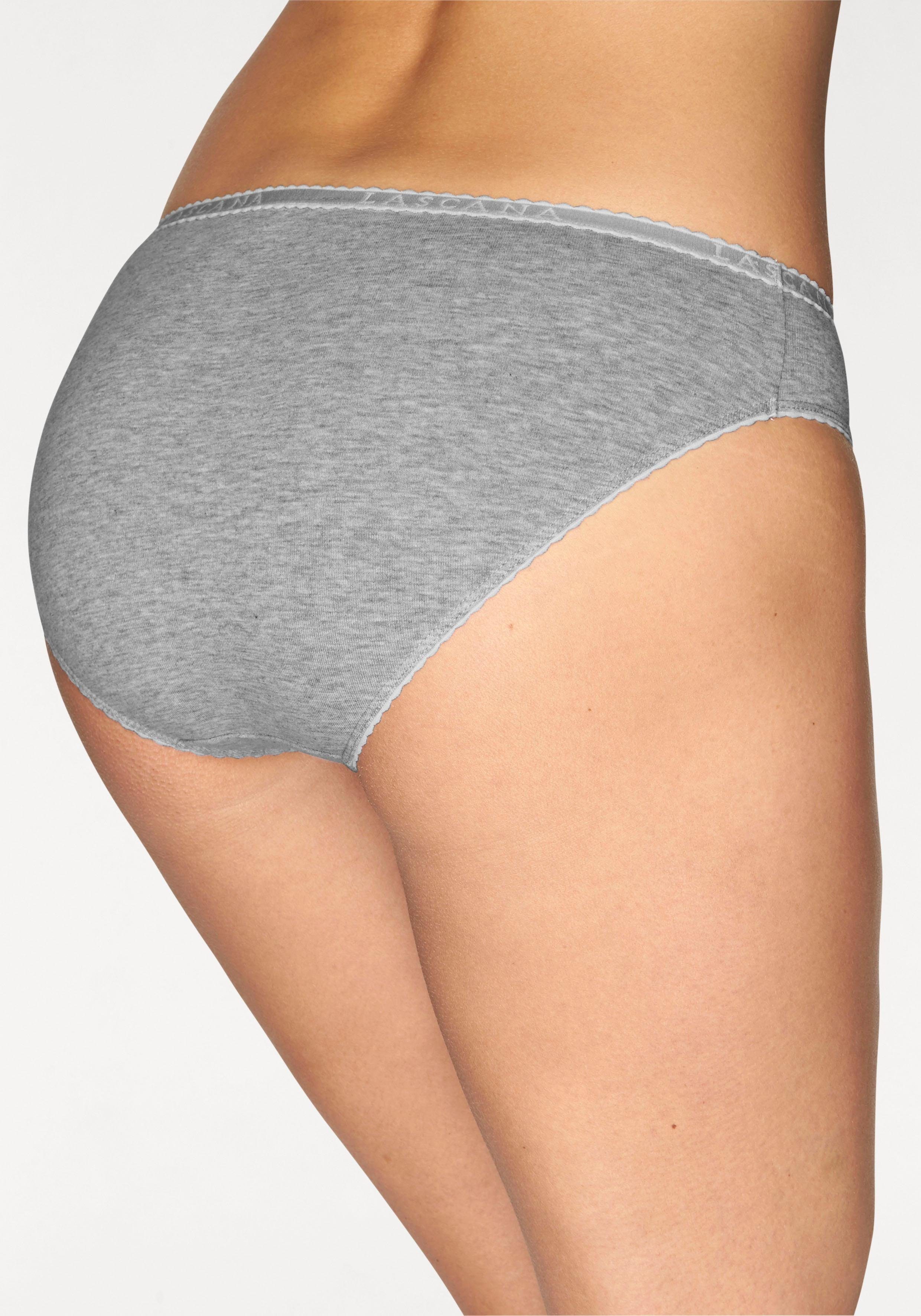 LASCANA Slip (4er-Pack) aus elastischer Baumwoll-Qualität