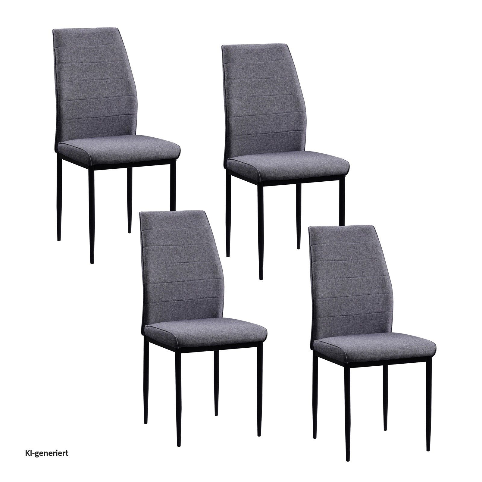 HTI-Living Polsterstuhl Esszimmerstuhl Madison Webstoff Grau 4er-Set (Set, 4 St), Polsterstuhl