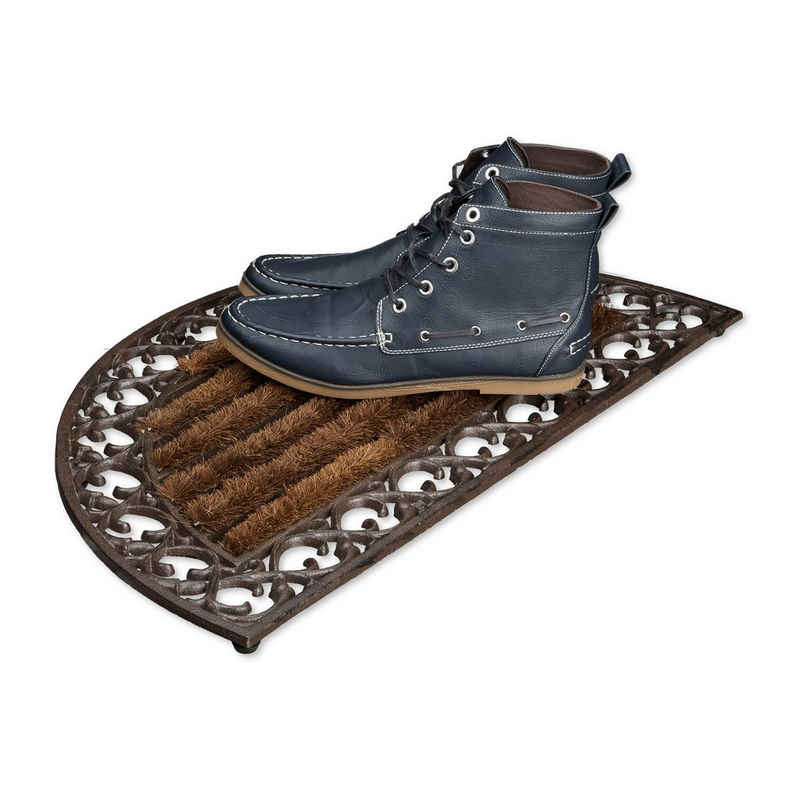 Fußmatte »1 x Fußabtreter Gusseisen halbrund«, relaxdays, Höhe: 720 mm