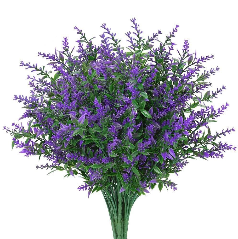 Kunstblumenstrauß 4 künstliche Lavendel-Kunstblumensträuße, Lavendel-Kunstblumen, Minicloss, geeignet für Hochzeiten, Garten, Outdoor- und Wohnungsdekoration