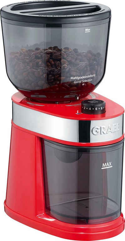 Graef Kaffeemühle CM 203, rot, 130 W, Scheibenmahlwerk, 225 g Bohnenbehälter