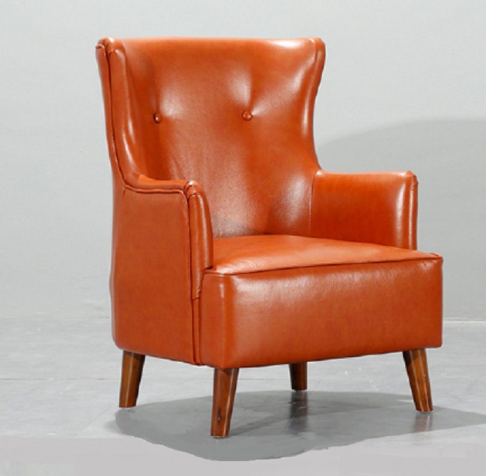 JVmoebel Sessel Orange Sessel Einsitzer Wohnzimmer Luxus Kunstleder Polstermöbel Neu (1-St., Sessel), Made in Europe