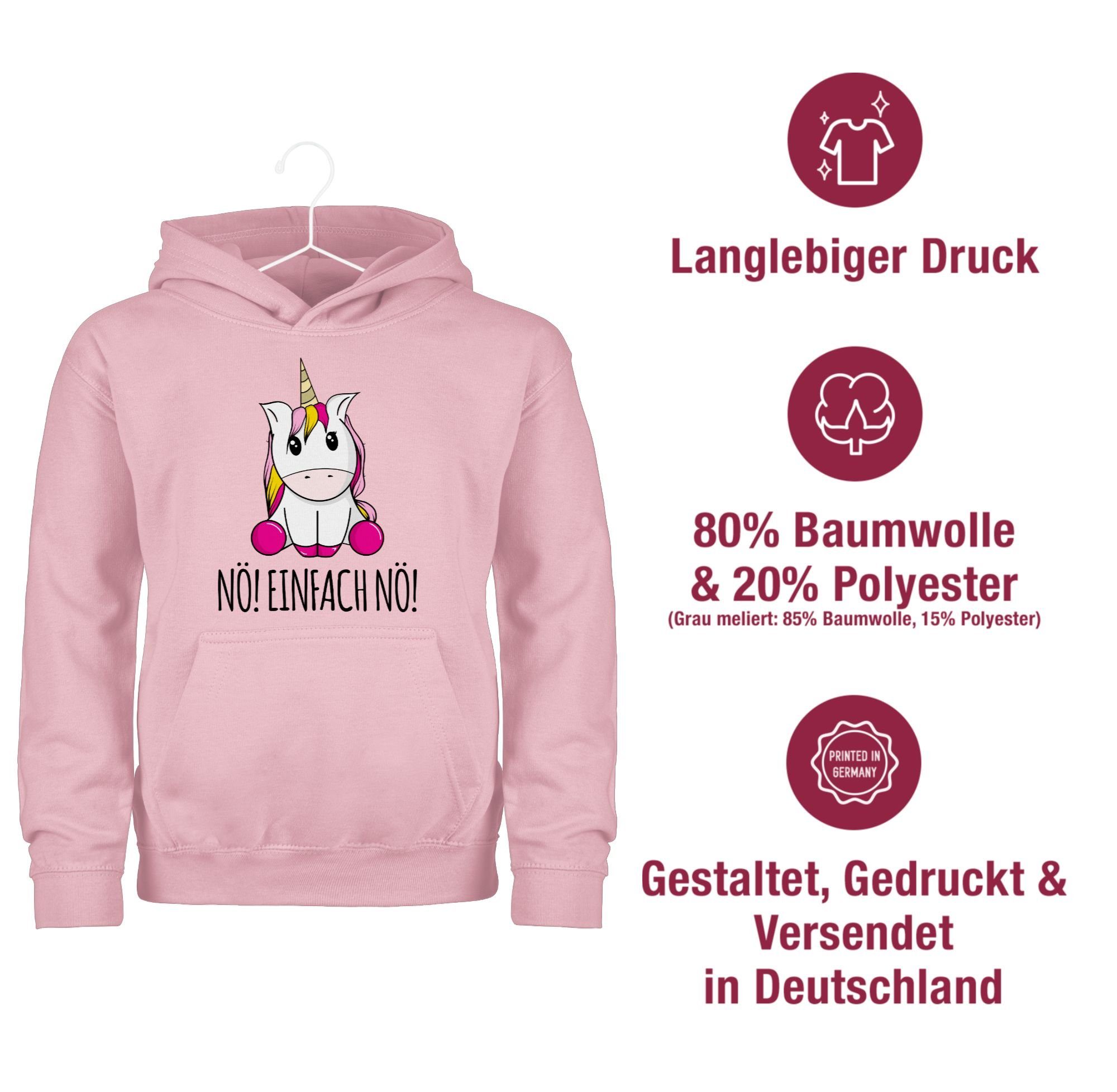 Shirtracer Hoodie Nö! Einfach Nö! Einhorn Unicorn Lustig Bevor Du fragst Nein Statement Sprüche Kinder