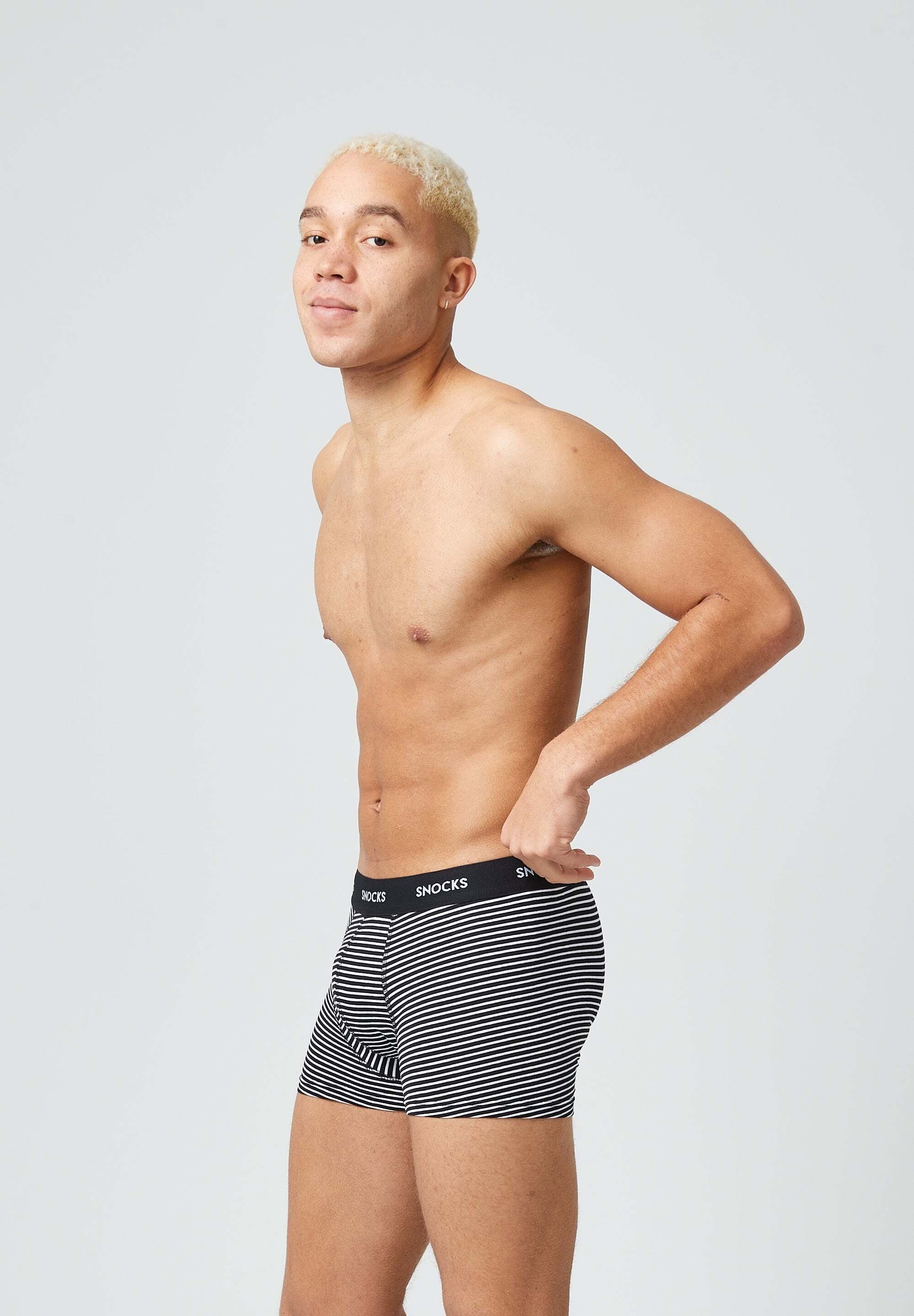SNOCKS Boxershorts Enge Pants Herren Unterhose mit Streifen (6-St) aus Bio-Baumwolle, ohne kratzenden Zettel – Bild 4 von 5