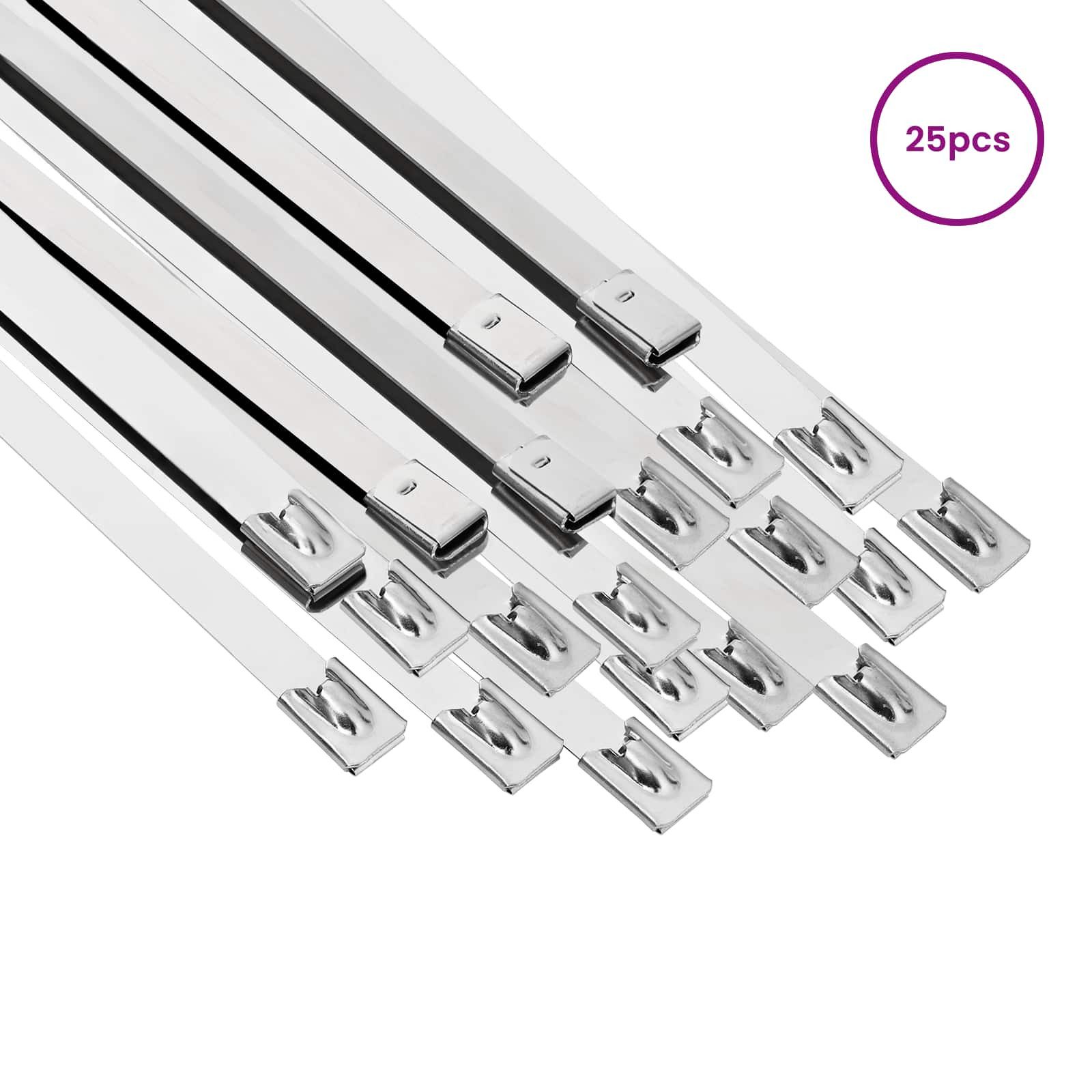 vidaXL Kabelbinder Kabelbinder 25 stk. 7,9 x 600 mm Silber (25-St)