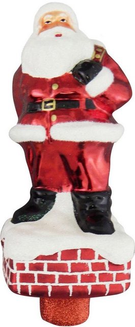 Krebs Glas Lauscha Christbaumspitze »Santa auf Schornstein«, handdekoriert-Otto