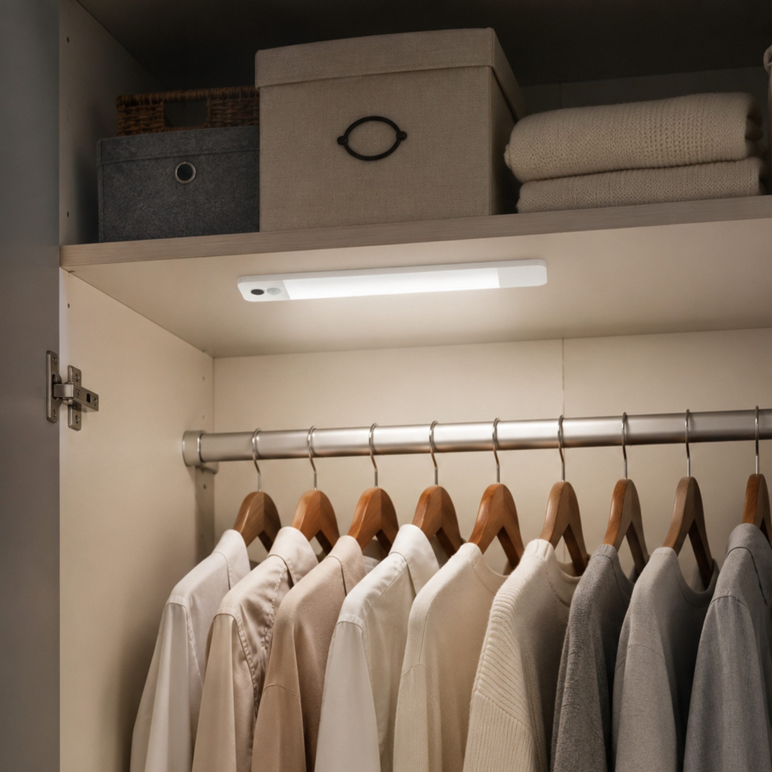 Lightbox Unterschrankleuchte, Bewegungsmelder, LED fest integriert, Neutralweiß, LED-Unterbauleuchte mit Akku, Bewegungsmelder, 25 cm, 150 lm, 4000 K