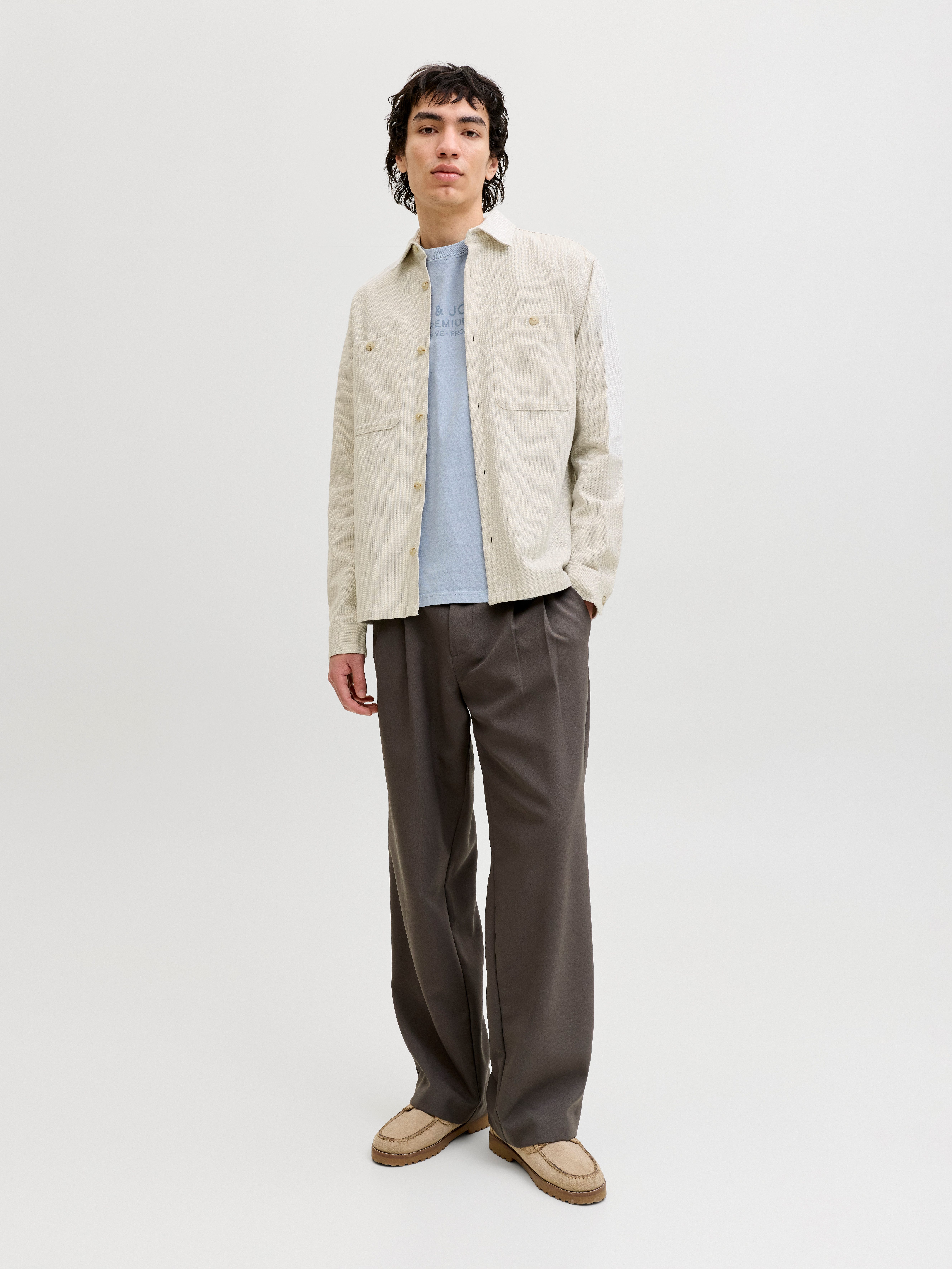 Jack & Jones Langarmhemd JPRBLURAYLE LINEN BL. SOLID LS SHIRT SN