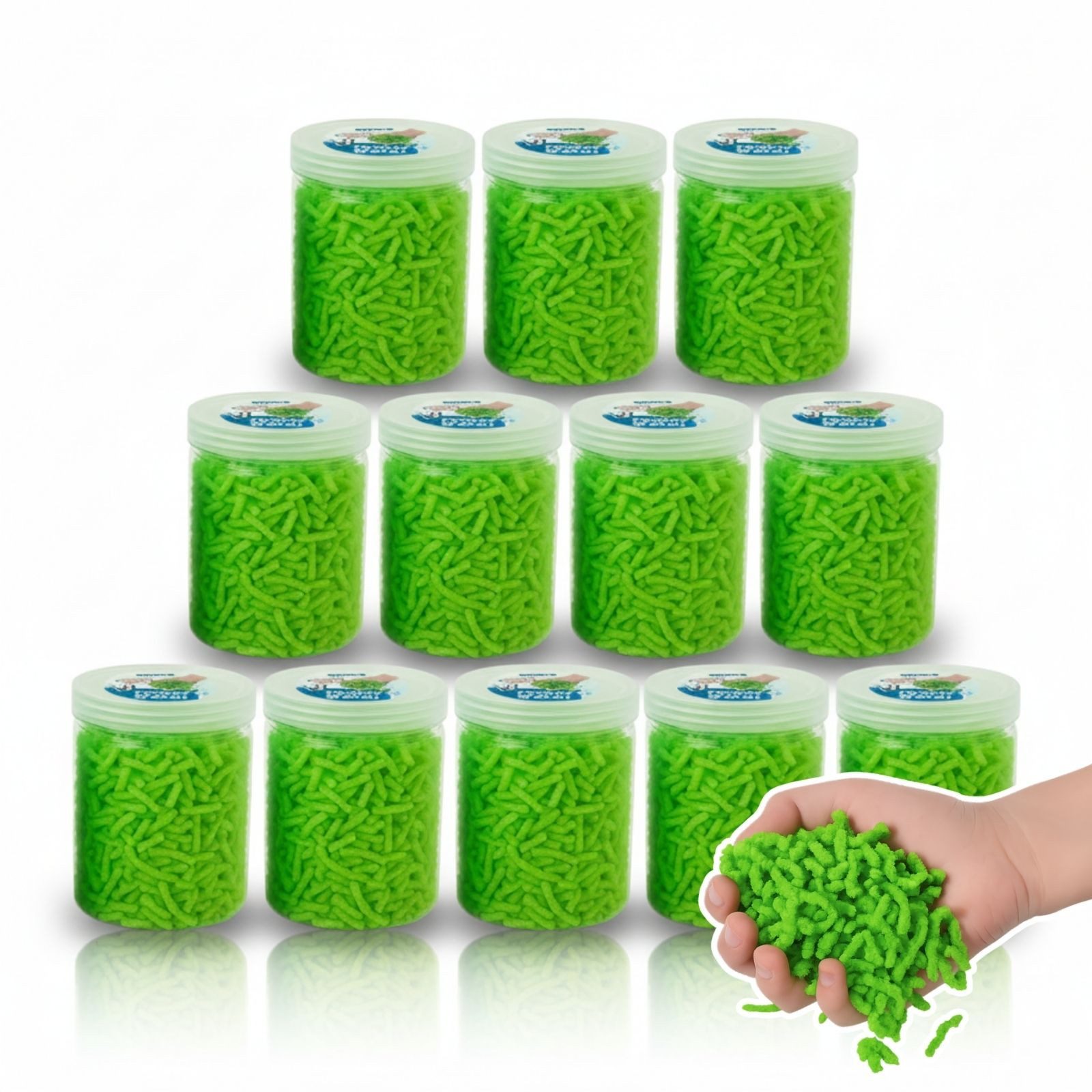 alldoro Fidget-Gadget Squishy Worms, 1440g grüne Fidget-Würmchen, Sensorisches Anti-Stress Spielzeug mit coolem Zappel-Effekt zum Kneten