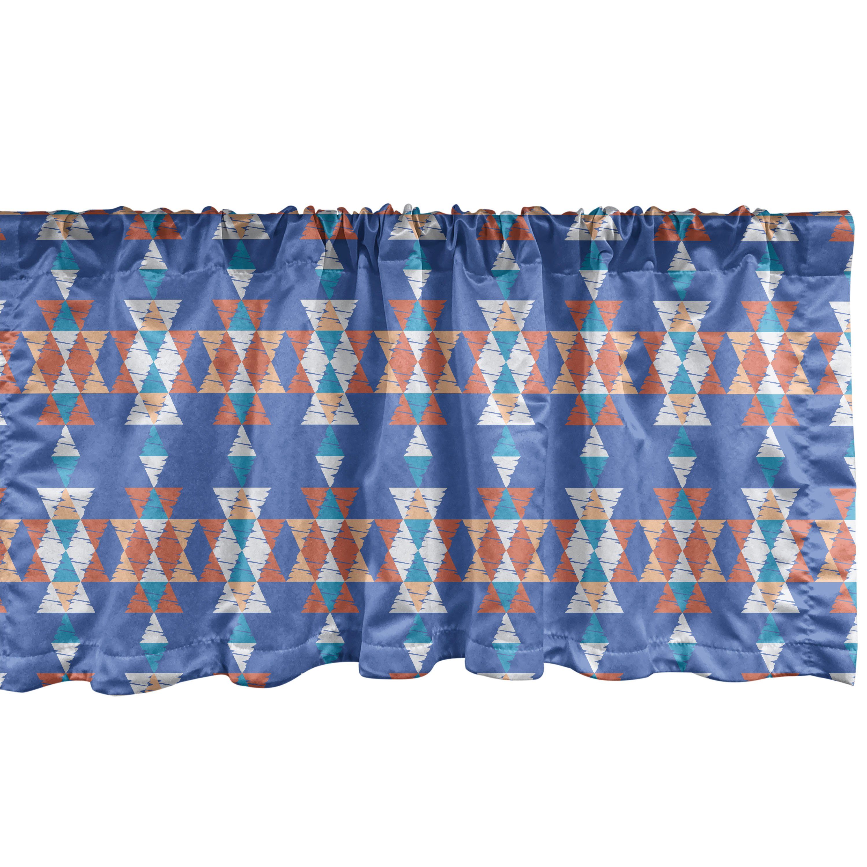Scheibengardine Vorhang Volant für Küche Schlafzimmer Dekor mit Stangentasche, Abakuhaus, Microfaser, Aztekisch Retro india Triangular Kunst