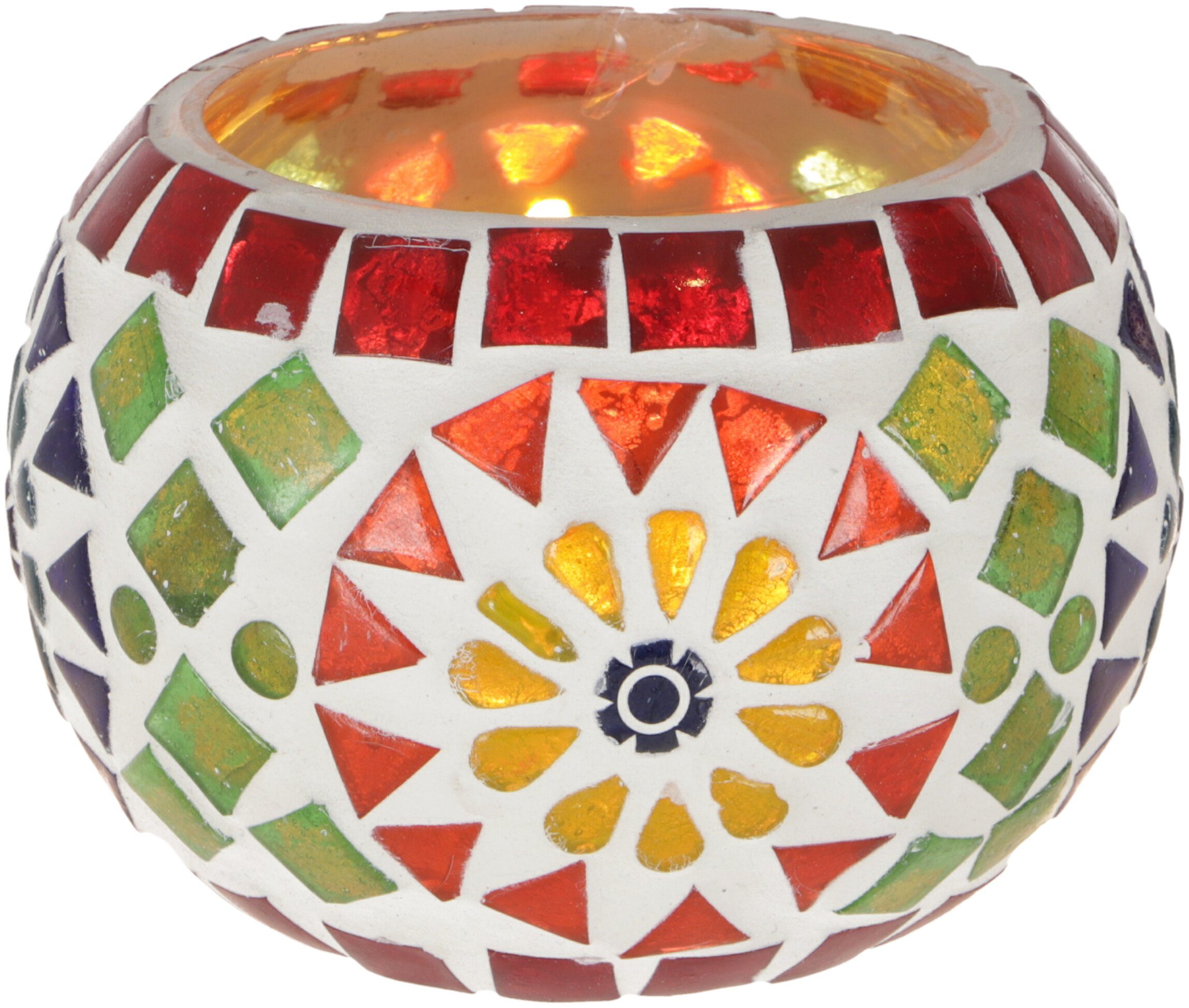 Guru-Shop Windlicht Mosaik Windlicht Glas 9 cm - 4