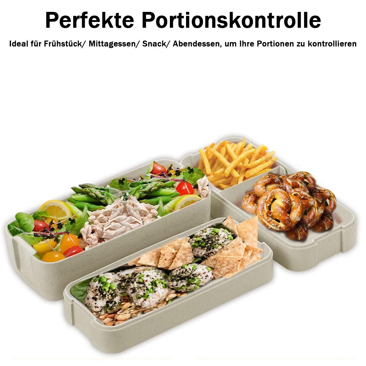 Lunchbox fächern,Lagige Beige Box,lunchbox Jormftte mit Erwachsene Vesperdose,für Kinder Bento