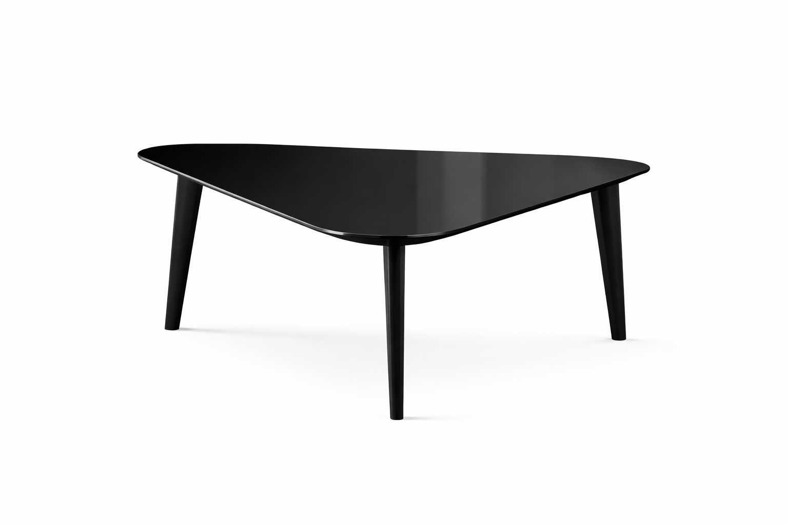 Xlmoebel Couchtisch Dreieckiger Couchtisch aus schwarzem Holz für das Wohnzimmer, Made in Europa