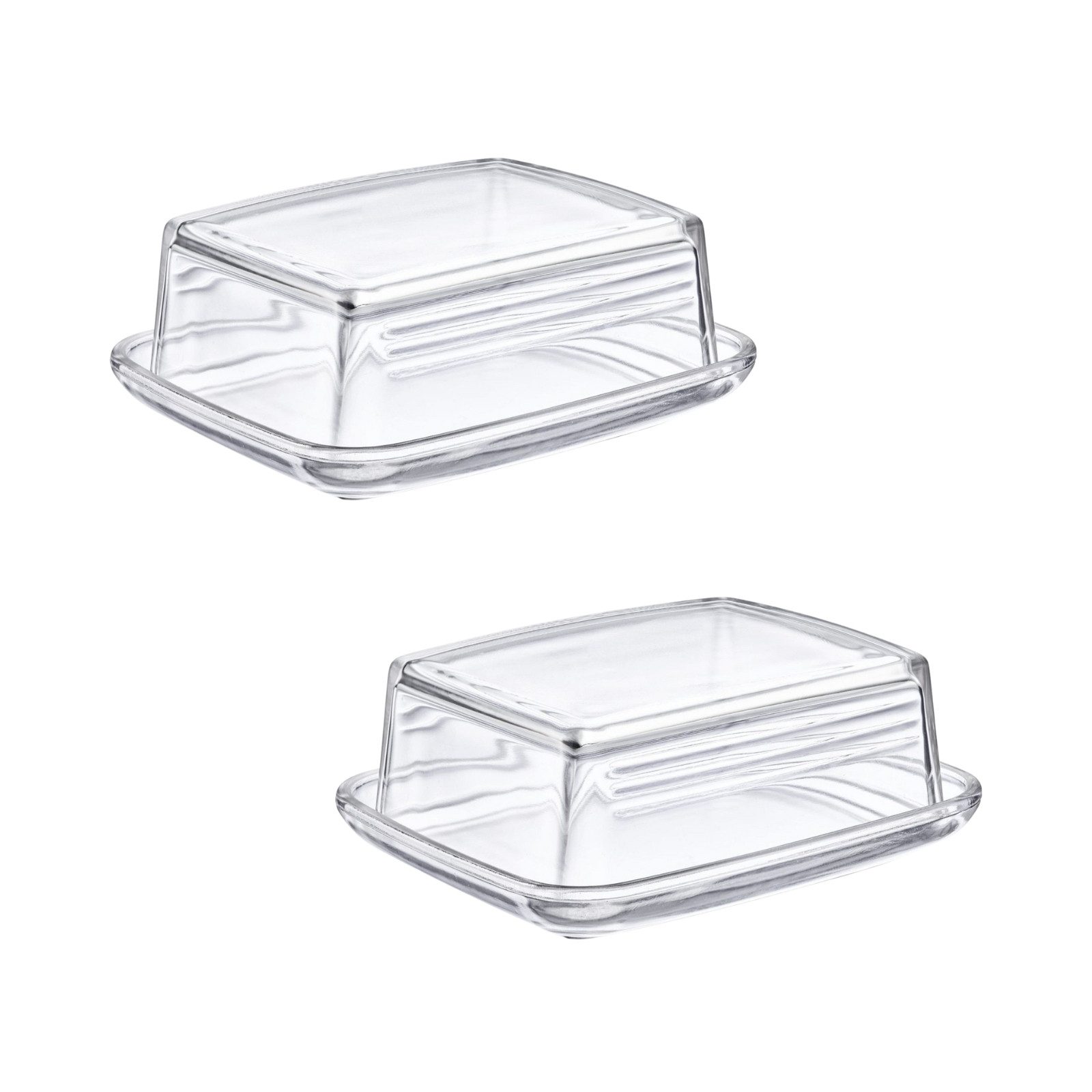 Thiru Butterdose Glas - mit speziellem Deckel-Relief für sicheres Greifen, Glas, (2-tlg)