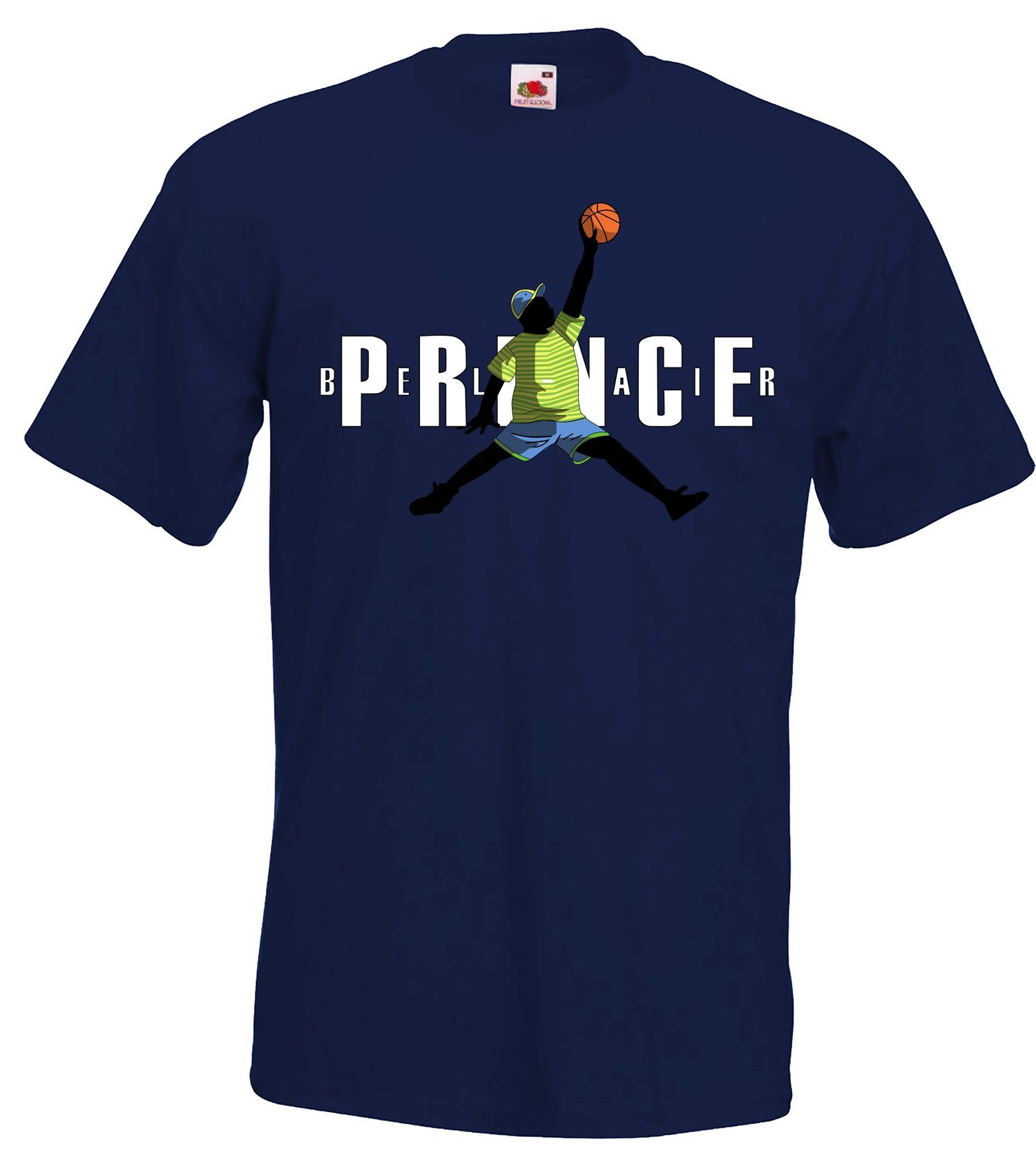 T-Shirt Designz Frontprint mit Prince Herren Youth T-Shirt Fresh Navyblau trendigem