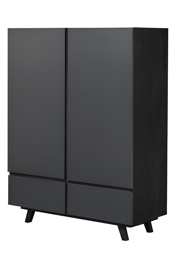 Xlmoebel Kleiderschrank Designer Kleiderschrank aus Holz in mattem Schwarz (1-St., Kleiderschrank) Hergestellt in Europa