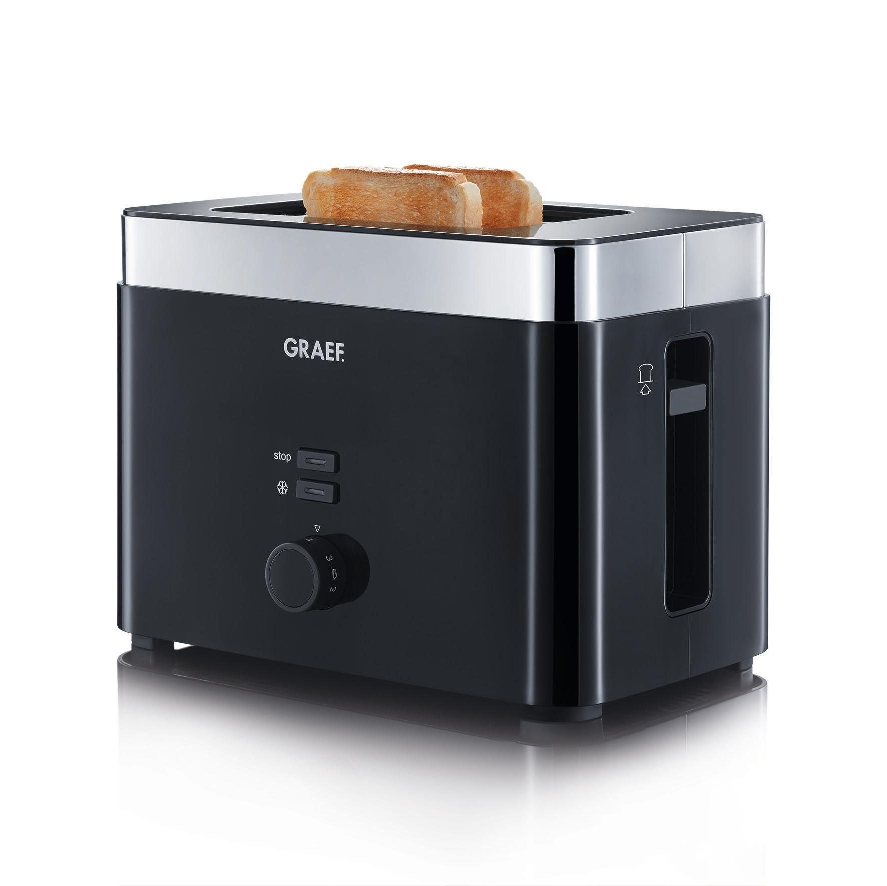 Graef Toaster TO 62, 2 kurze Schlitze, für 2 Scheiben, 888 W schwarz